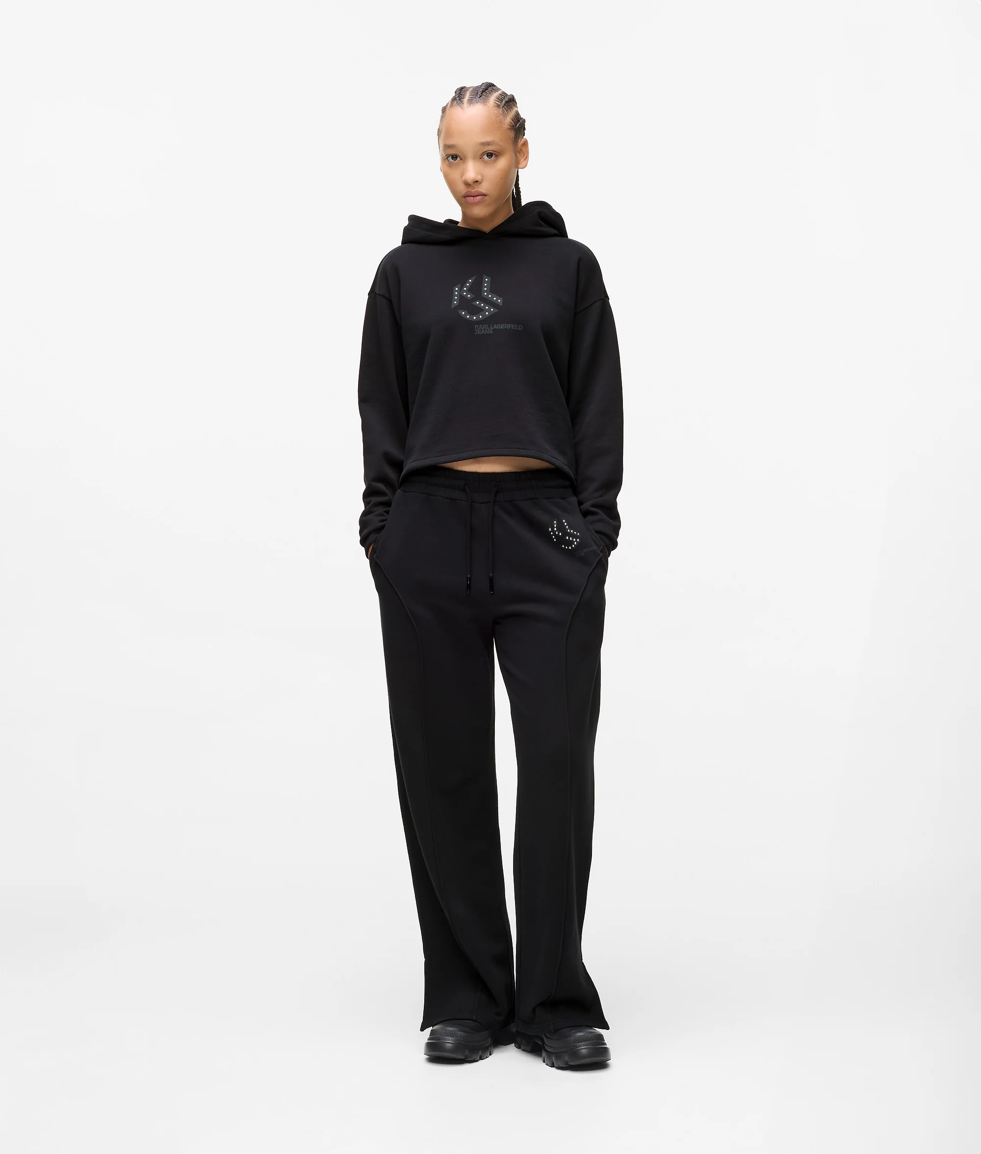Studded monogram sweatpants