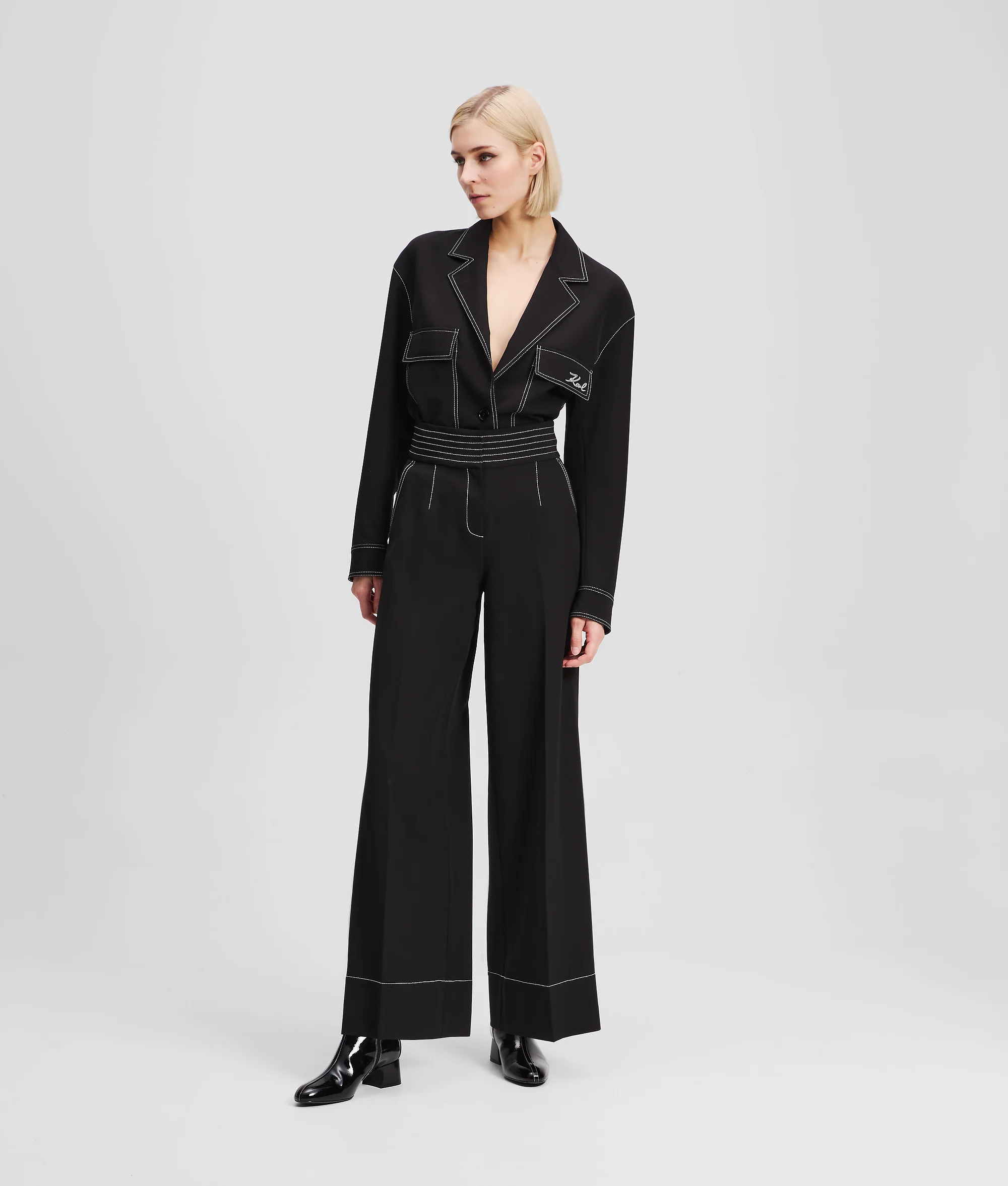 CONTRAST STITCH PANTS