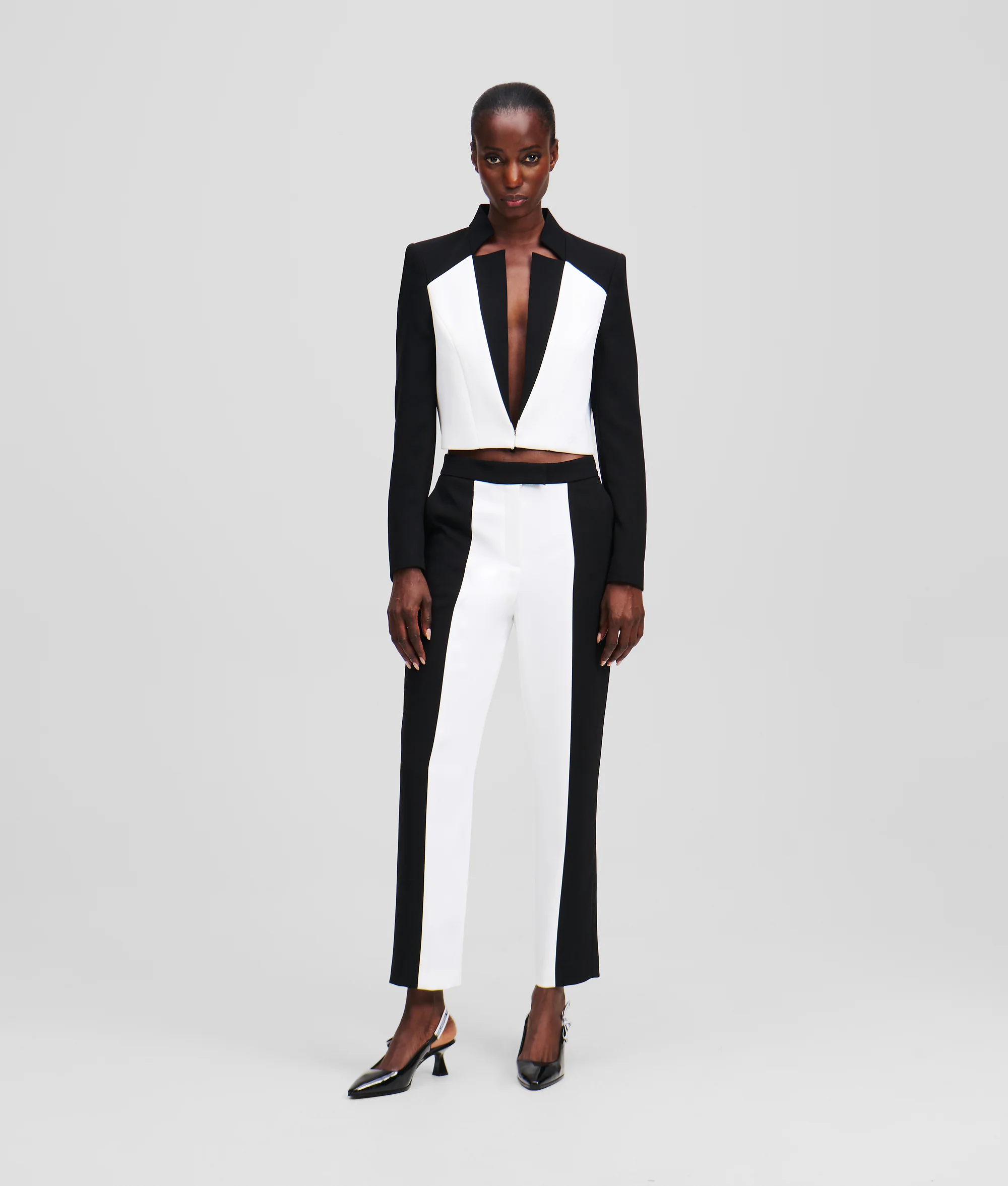 COLOR-BLOCK CIGARETTE PANTS