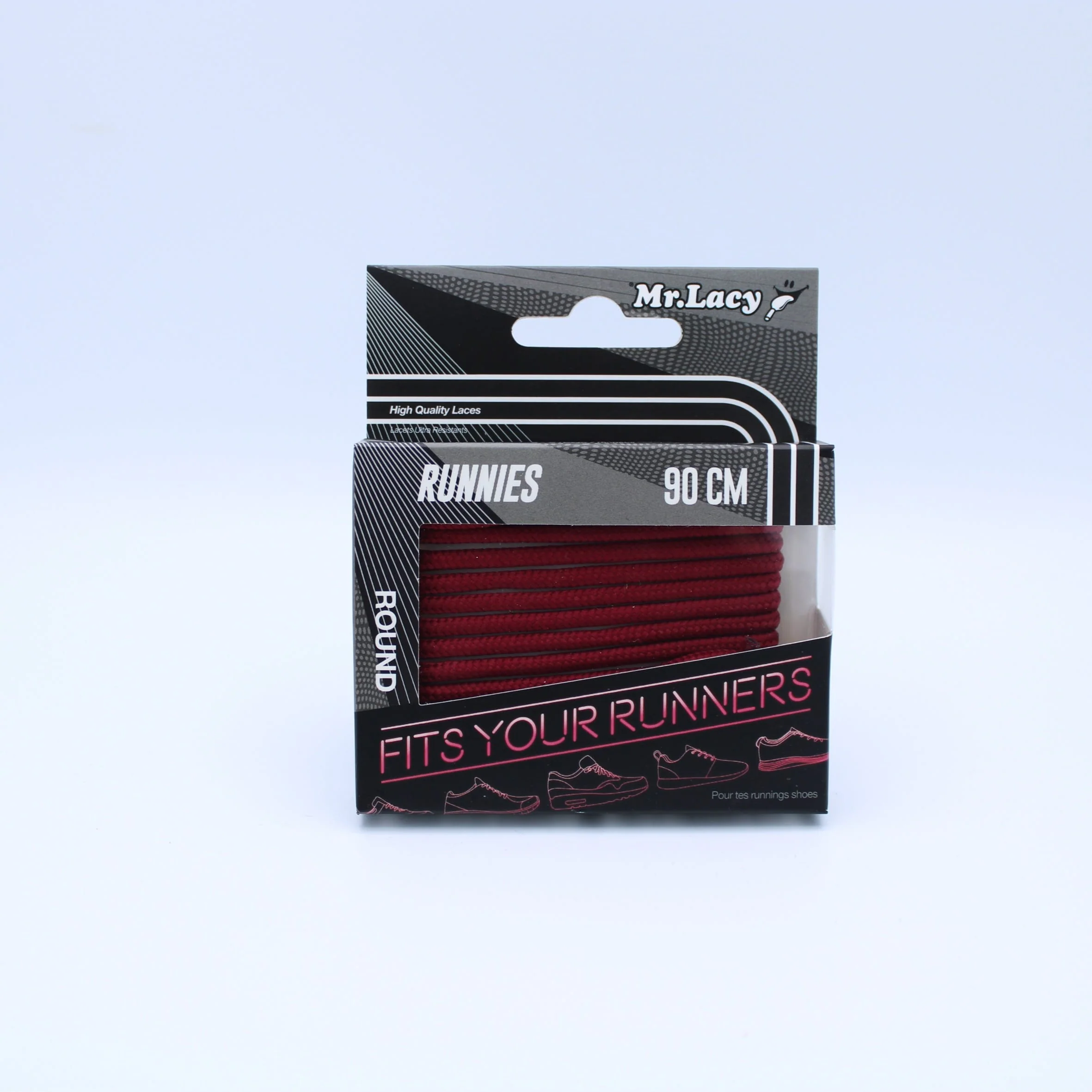 Runnies Round Shoelaces · Burgundy