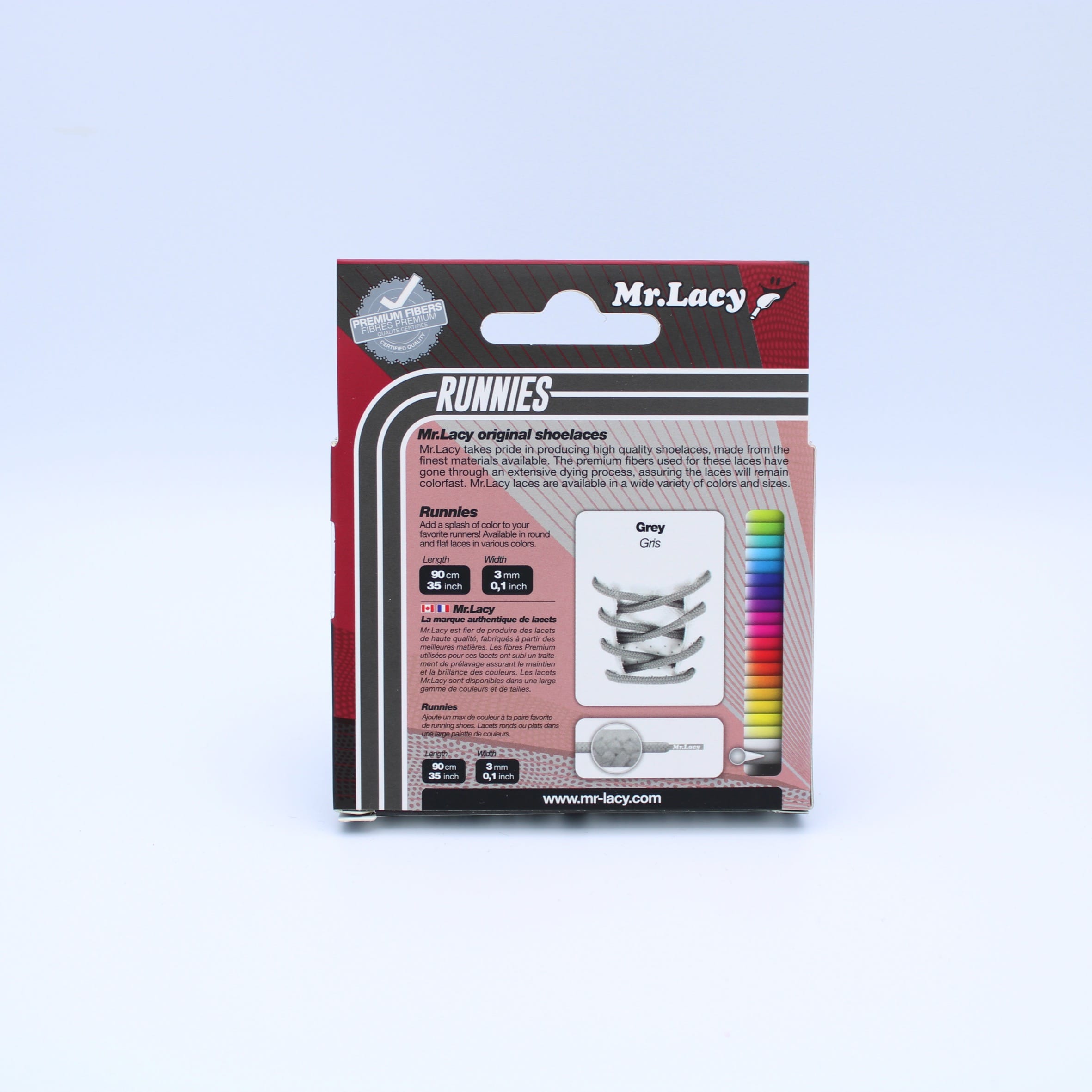 Runnies Round Shoelaces · Grey