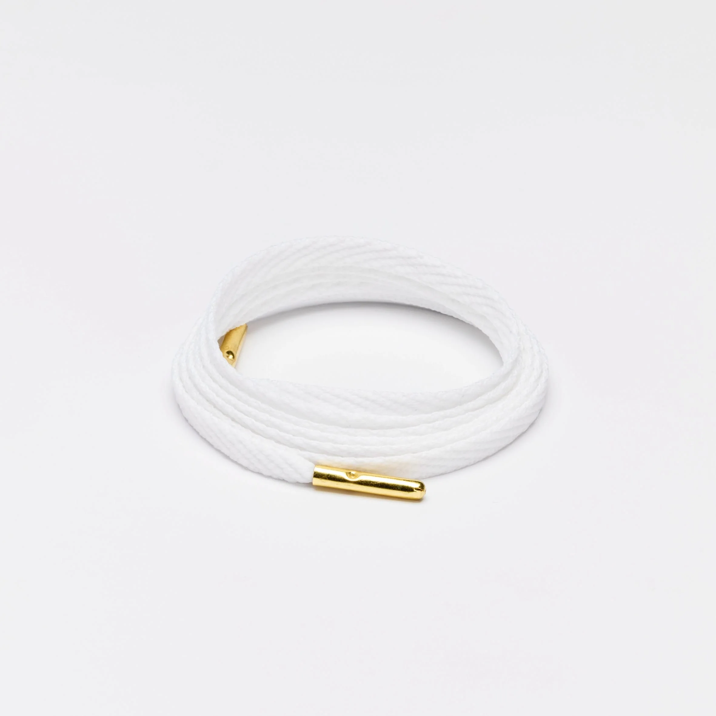 Skinnies Metal Tips Shoelaces · White with Gold Tip