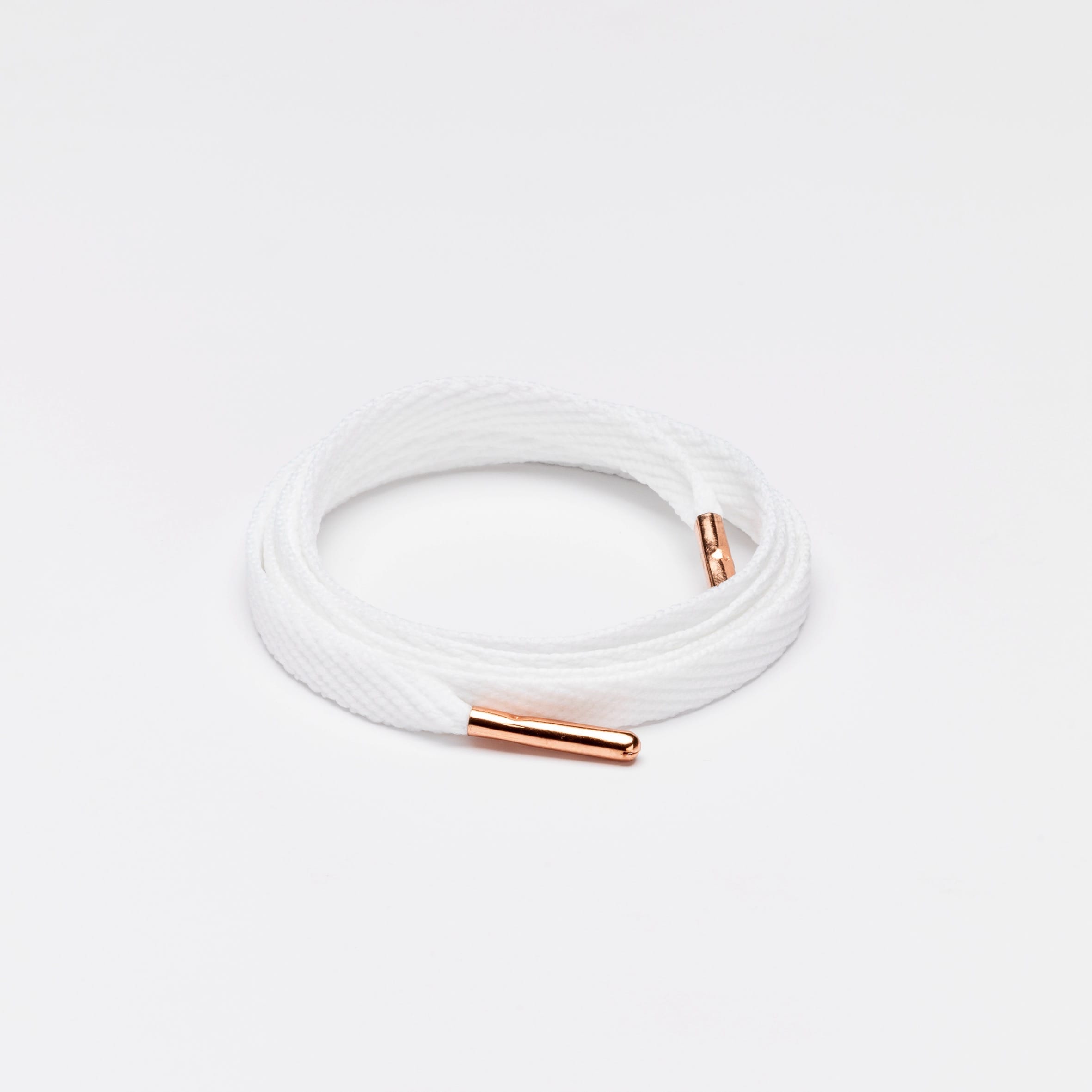 Smallies Metal Tip Shoelaces · White with Rose Gold Tip