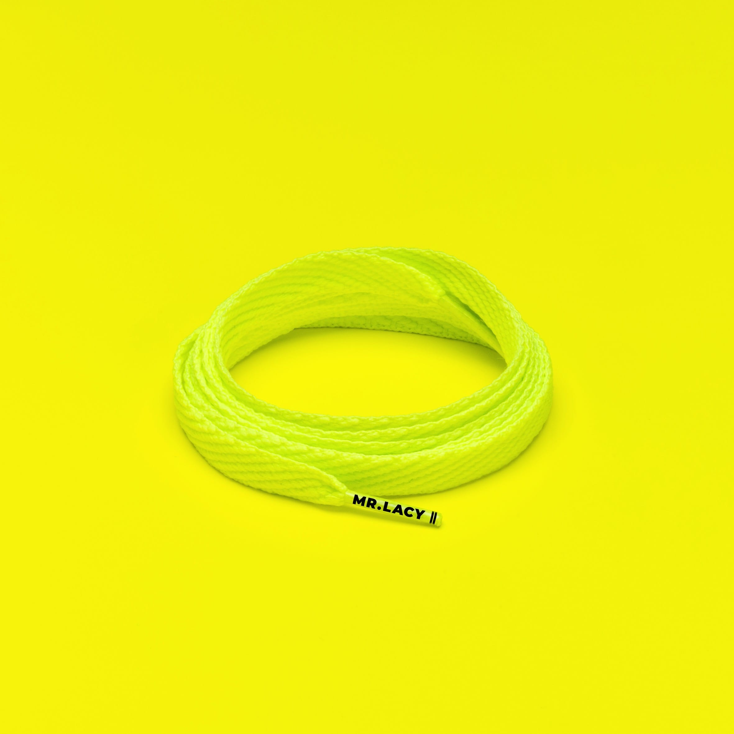 Junior Flatties Shoelaces · Neon Lime Yellow