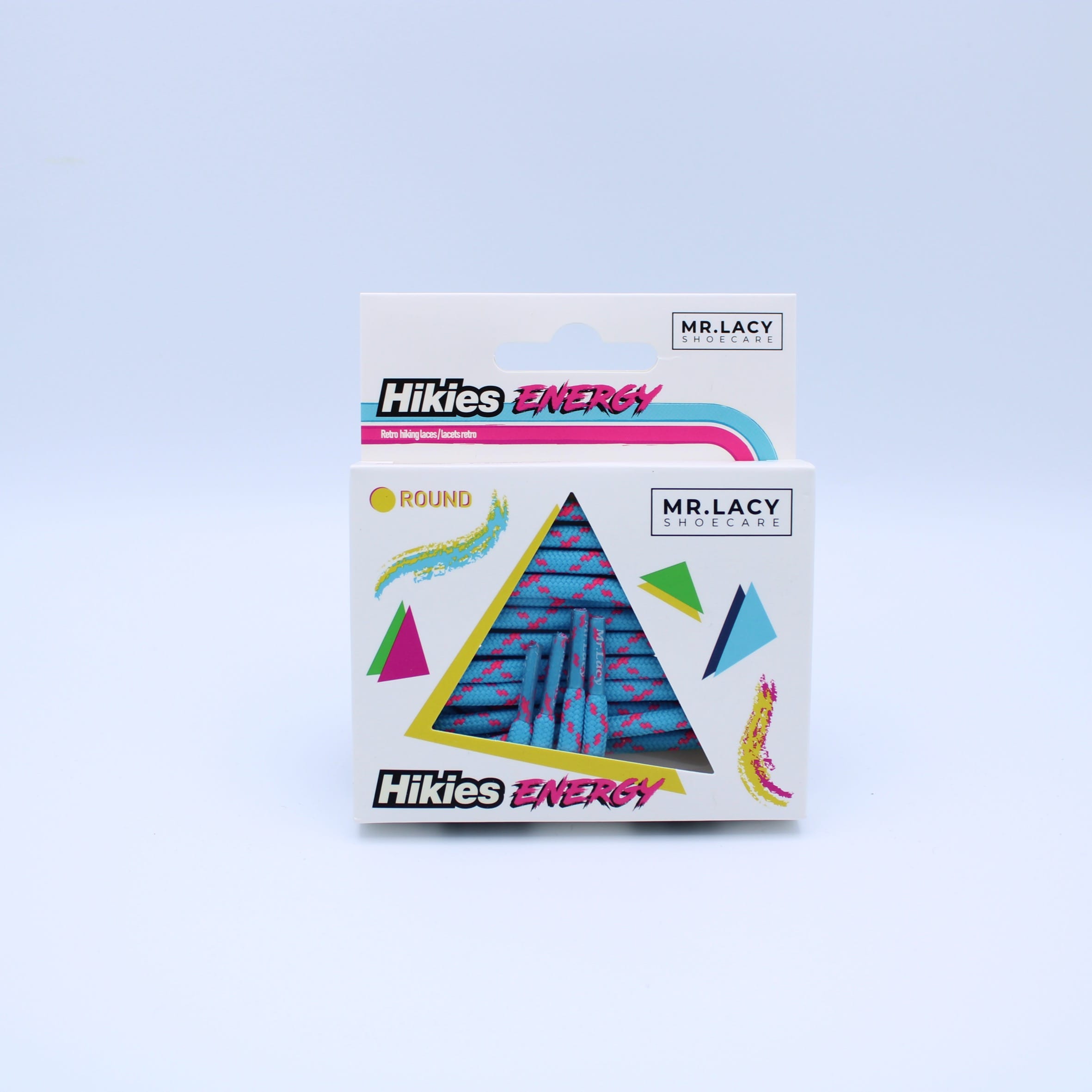 Hikies ENERGY Round Laces · Neon Pink/Mellow Blue