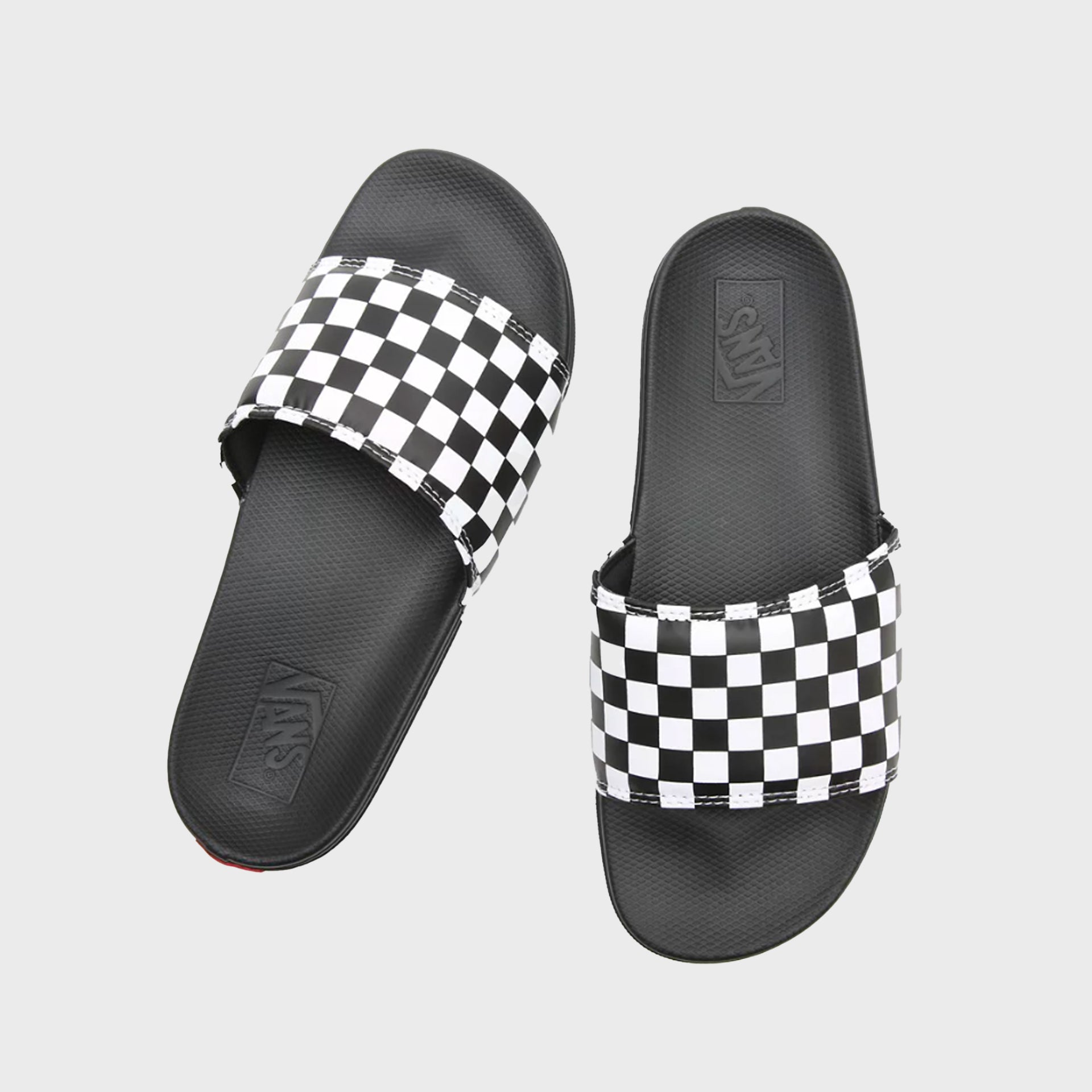 Vans La Costa Checkerboard Slide On Sandals - True White/Black