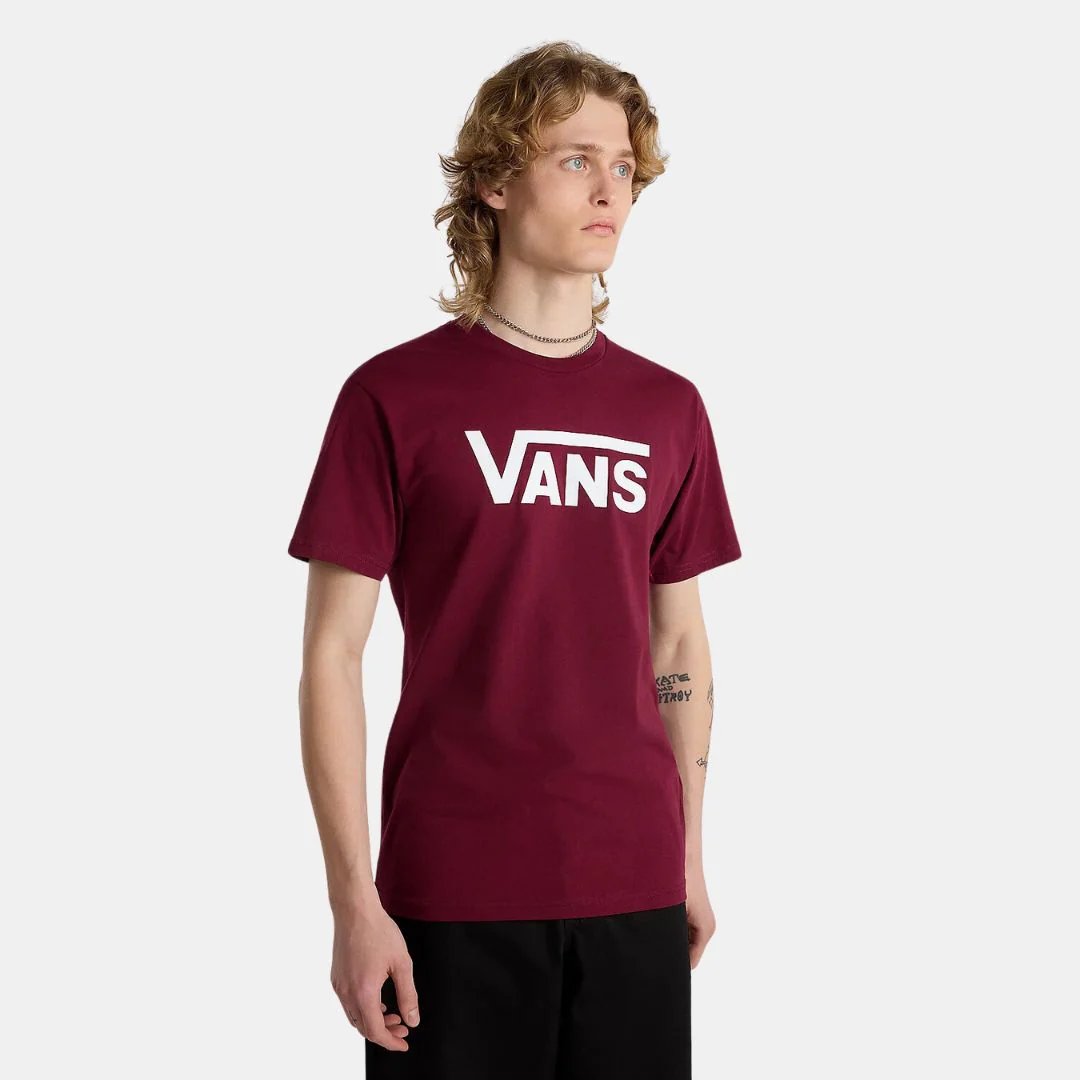 Vans Classic T-Shirt Burgundy White