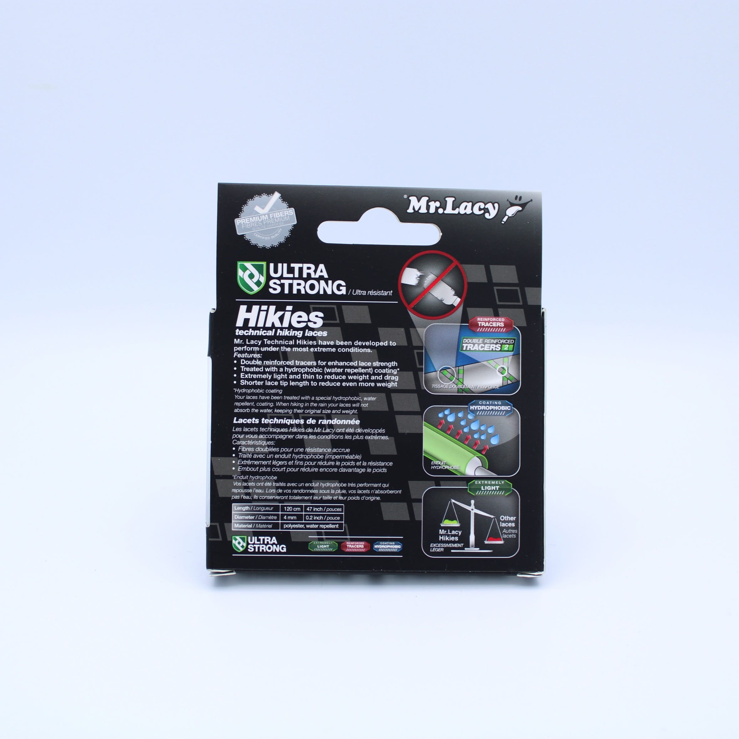 Hikies Round Boot Laces · Light Grey/Black/Blue