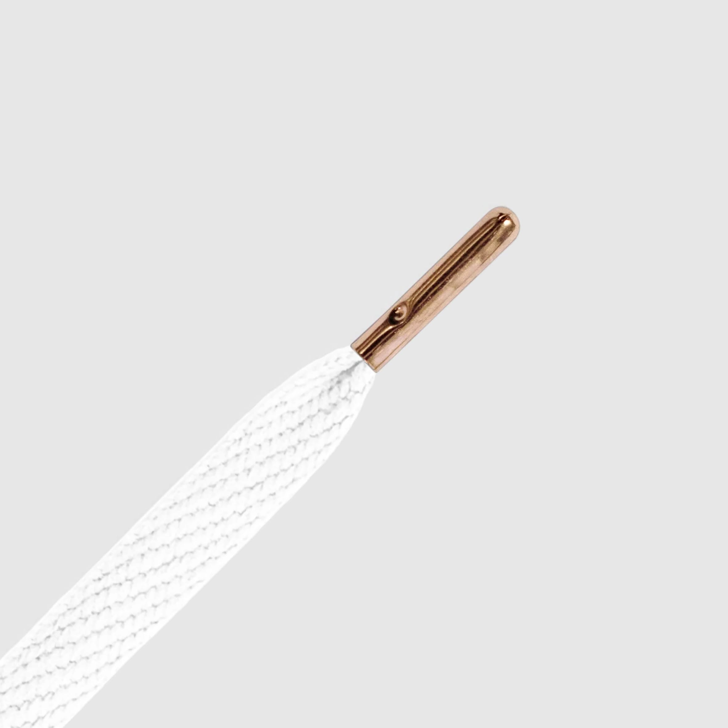 Smallies Metal Tip Shoelaces · White with Rose Gold Tip