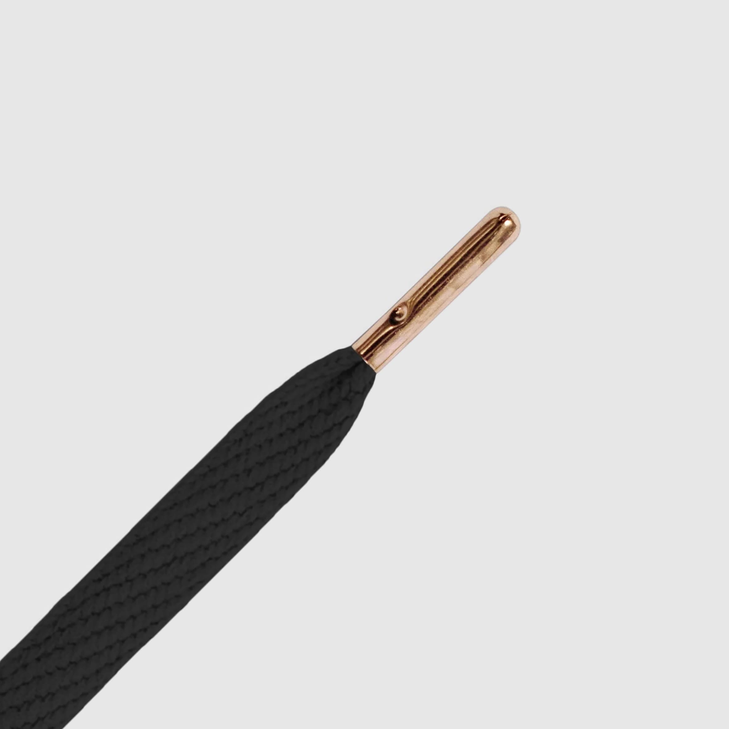 Smallies Metal Tip Shoelaces · Black with Rose Gold Tip