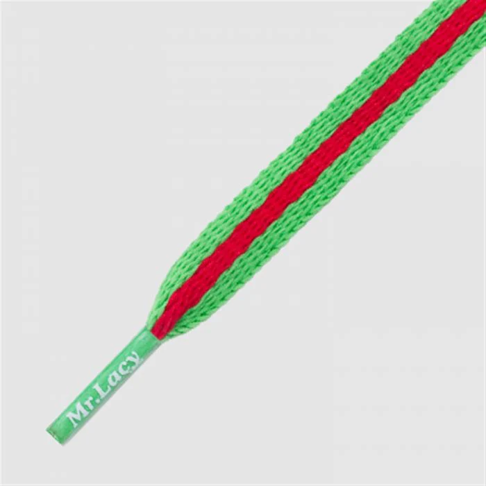 Stripies Shoelaces · Kelly Green/Red