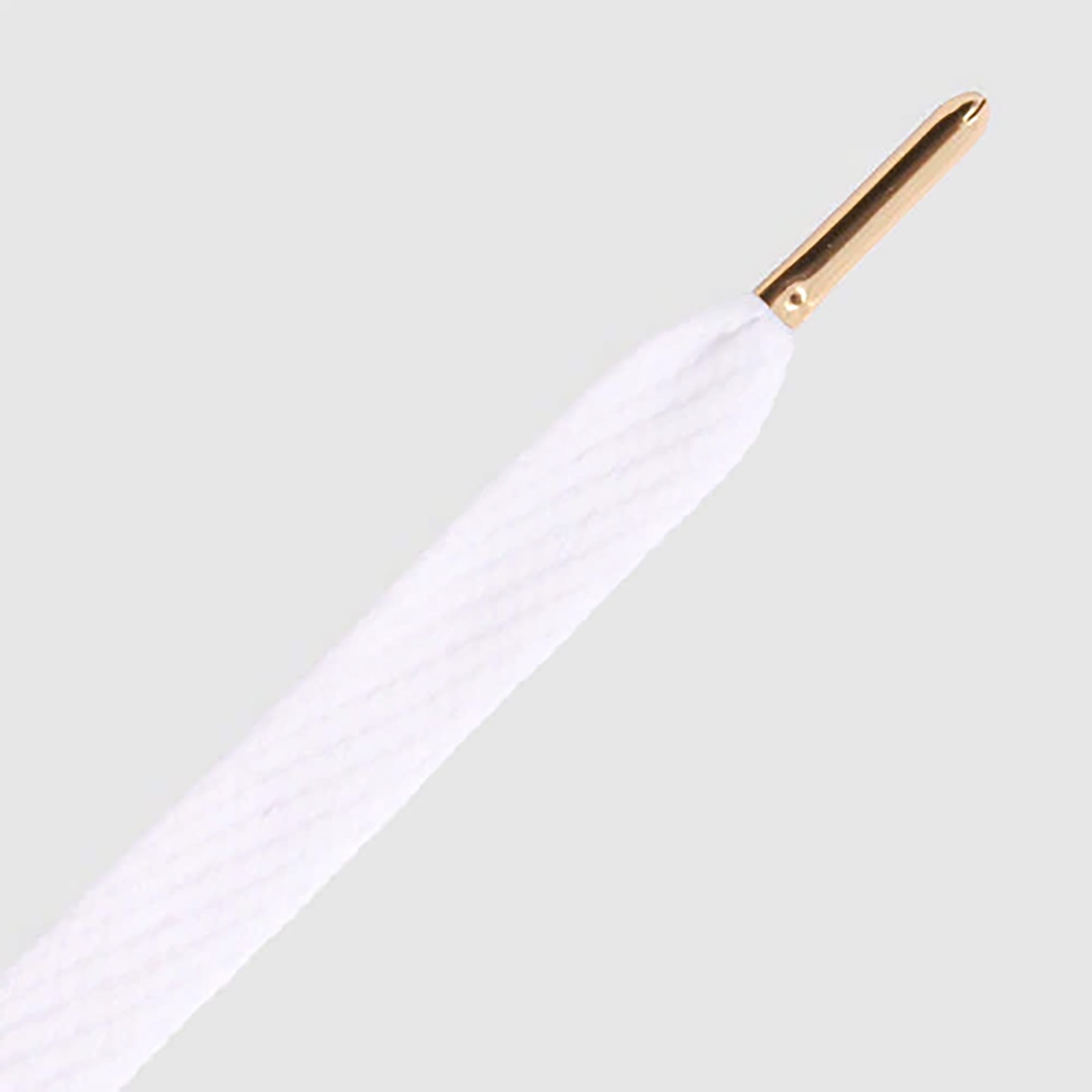 Flatties Metal Tips Shoelaces · White with Gold Tip