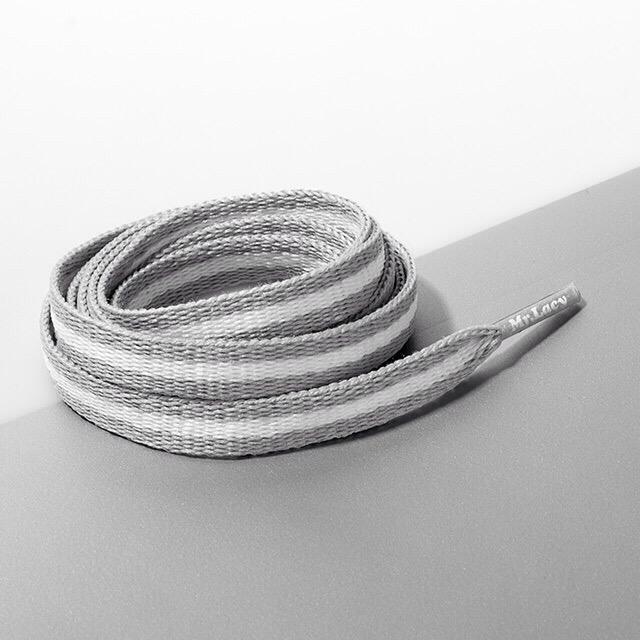 Stripies Shoelaces · Grey and White