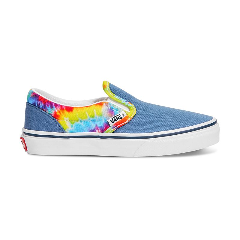 Customs Navy Rainbow Tie Dye Slip-On Wide