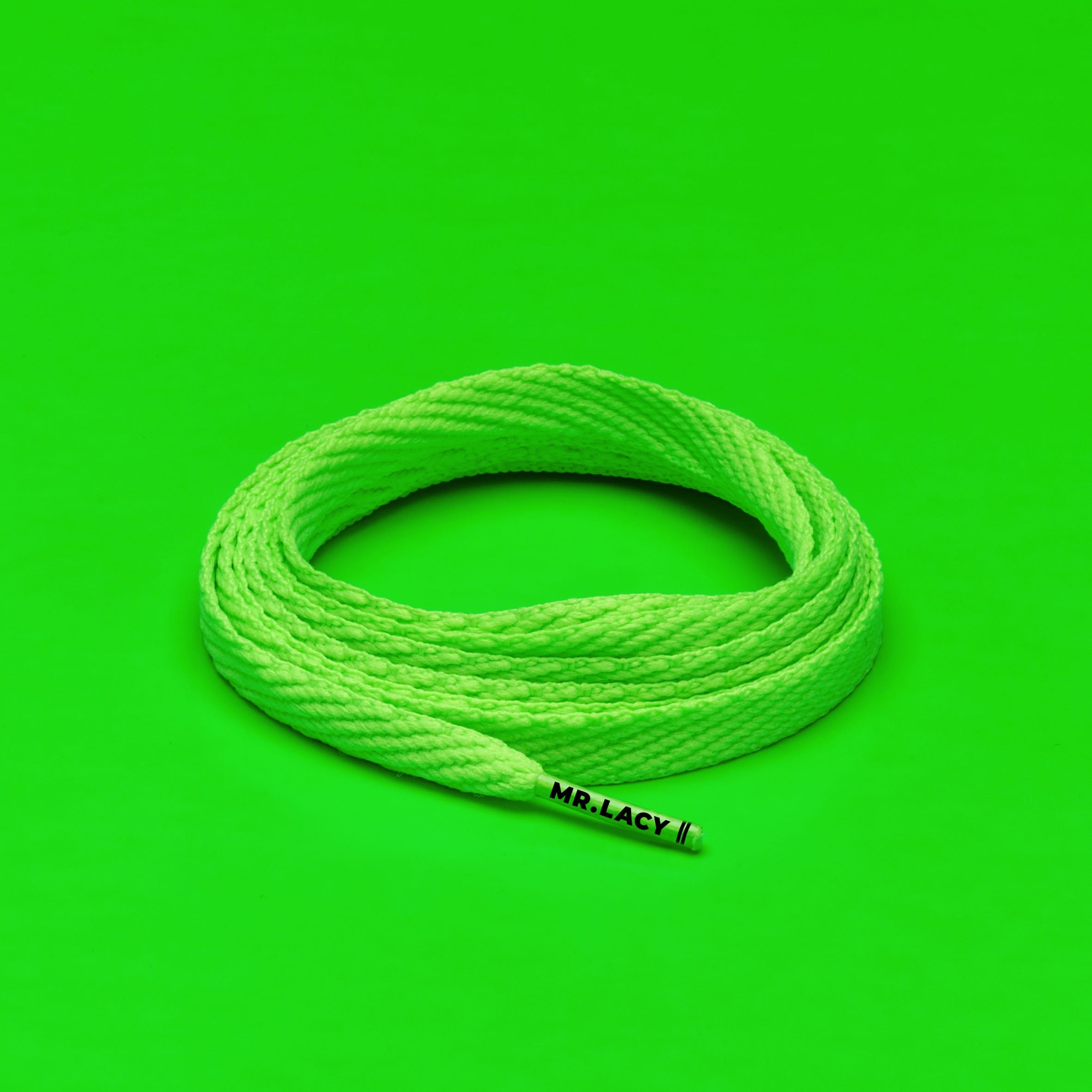 Junior Flatties Shoelaces · Neon Green