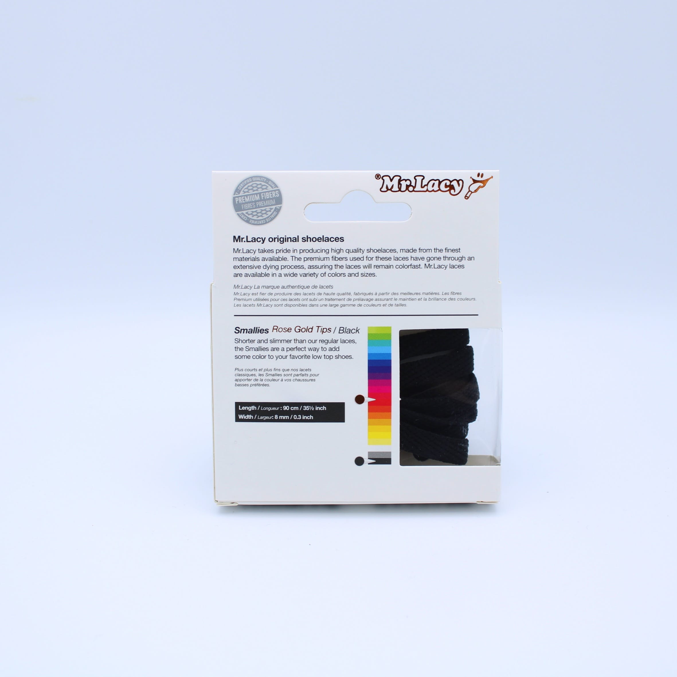 Smallies Metal Tip Shoelaces · Black with Rose Gold Tip