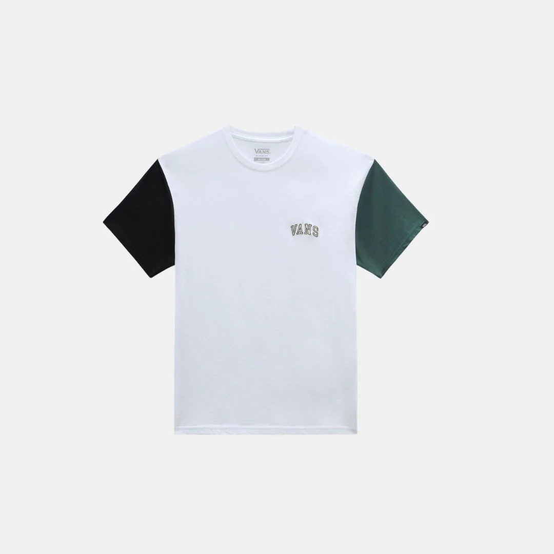 Vans Colorblock Varsity T-Shirt White Black Bistro Green