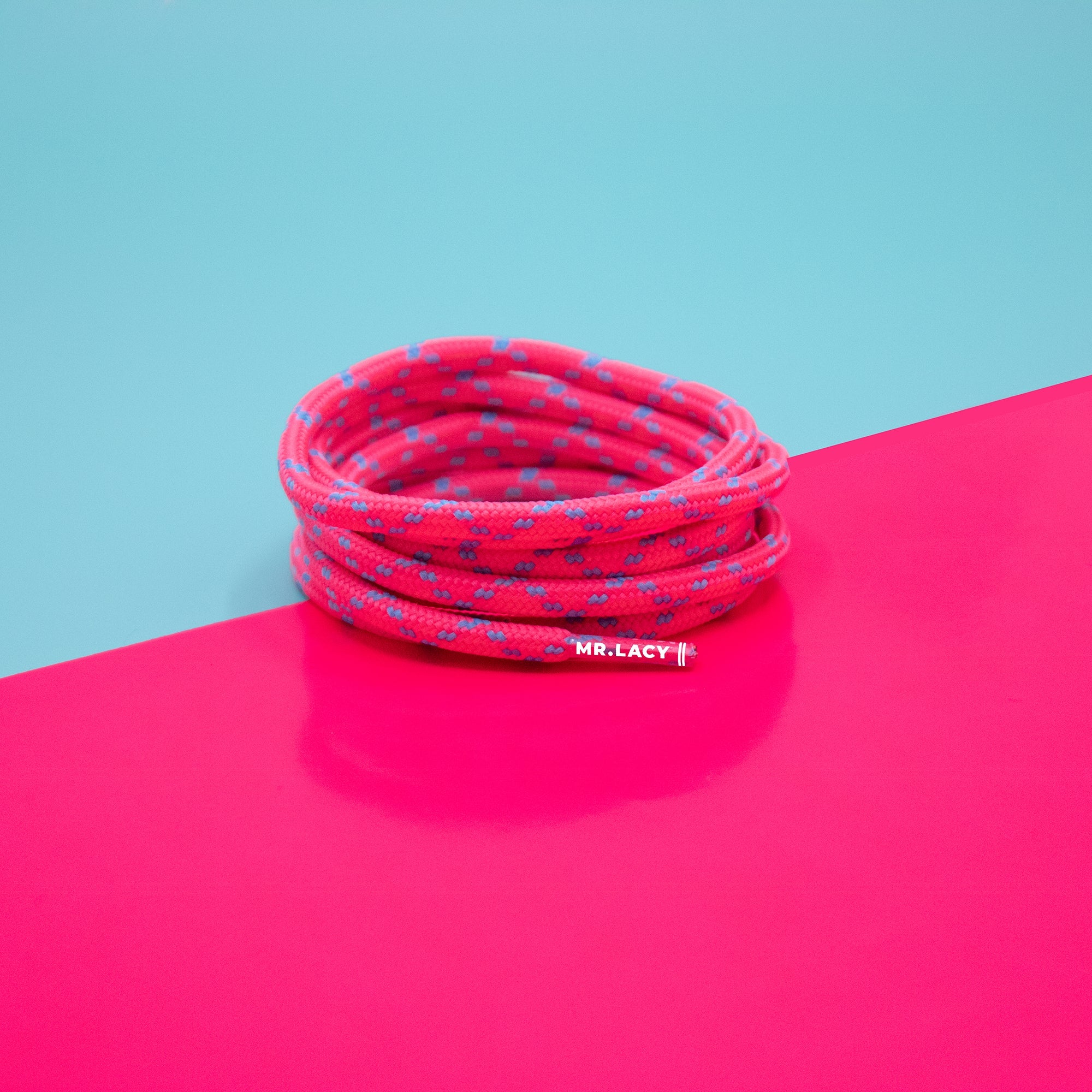 Hikies ENERGY Round Laces · Mellow Blue/Neon Pink