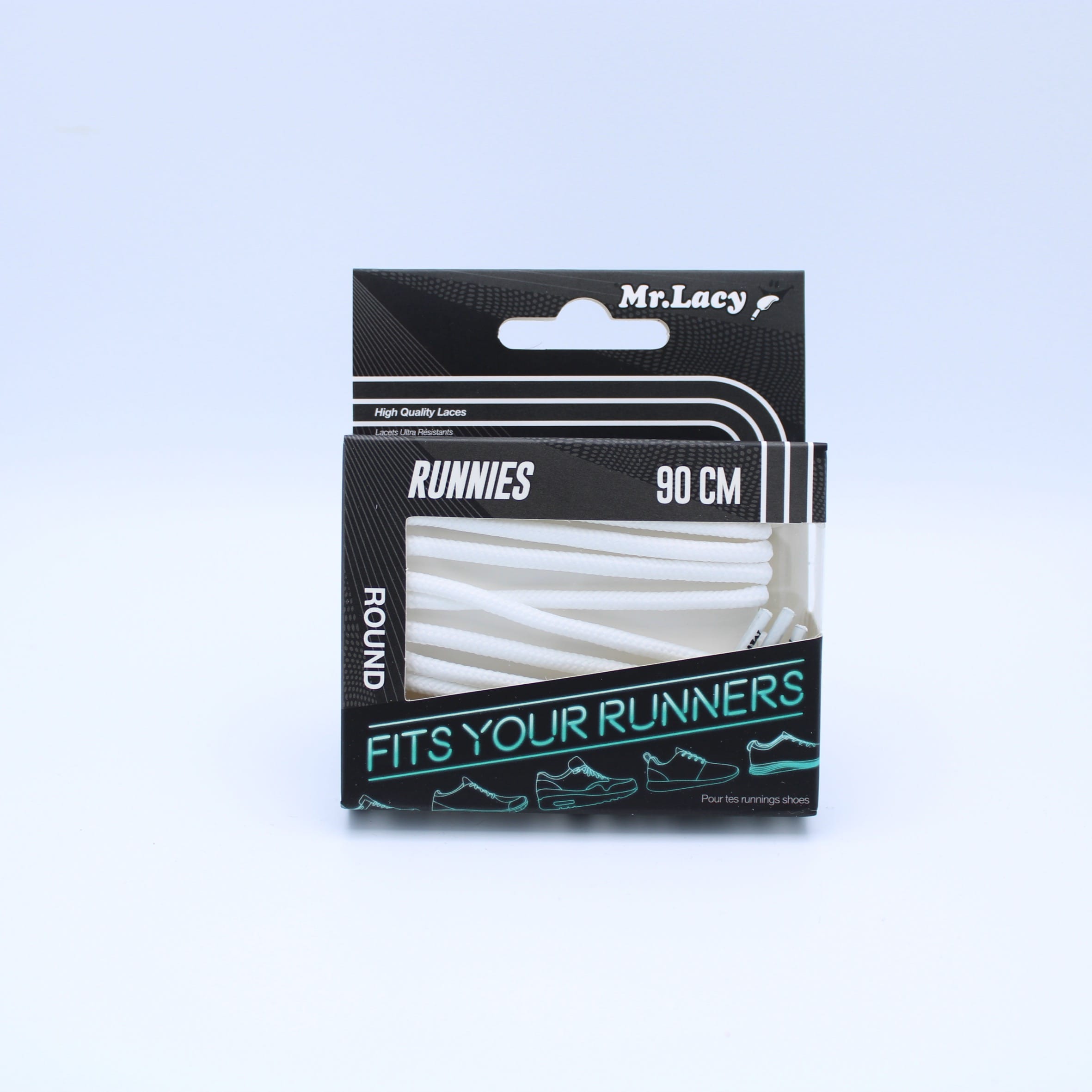 Runnies Round Shoelaces · White