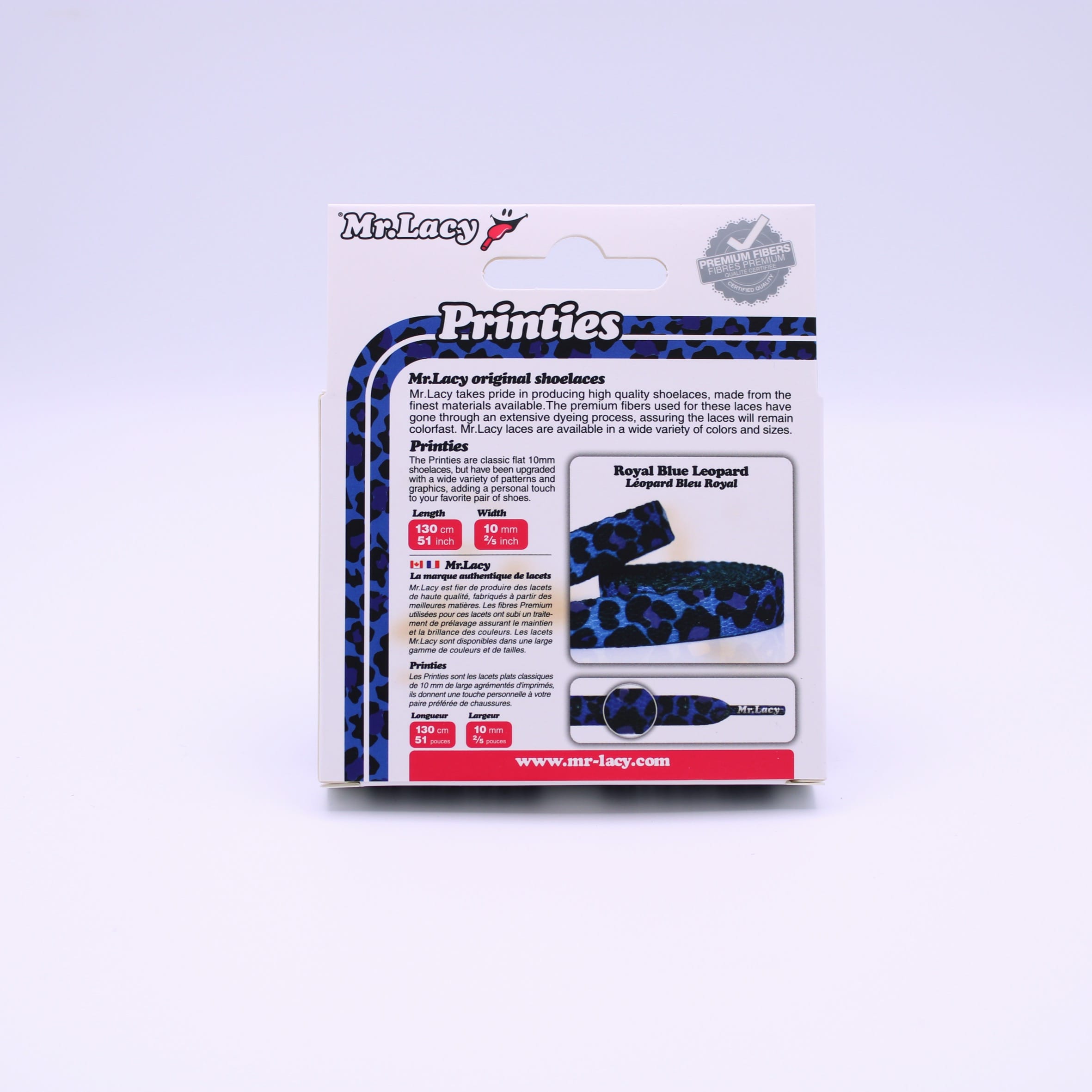 Printies Shoelaces · Leopard Royal Blue