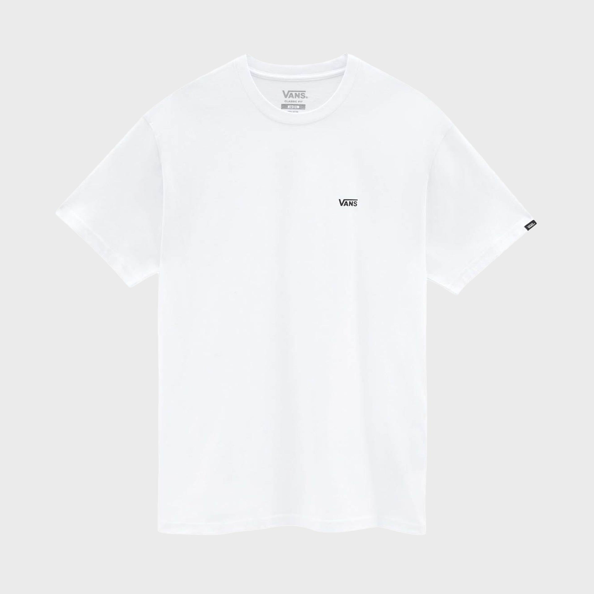 Vans Left Chest Logo Mens T-Shirt - White/Black
