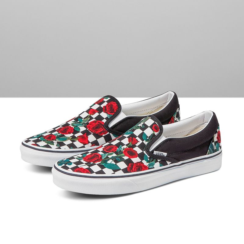 Customs Checkerboard Roses Slip-On Wide