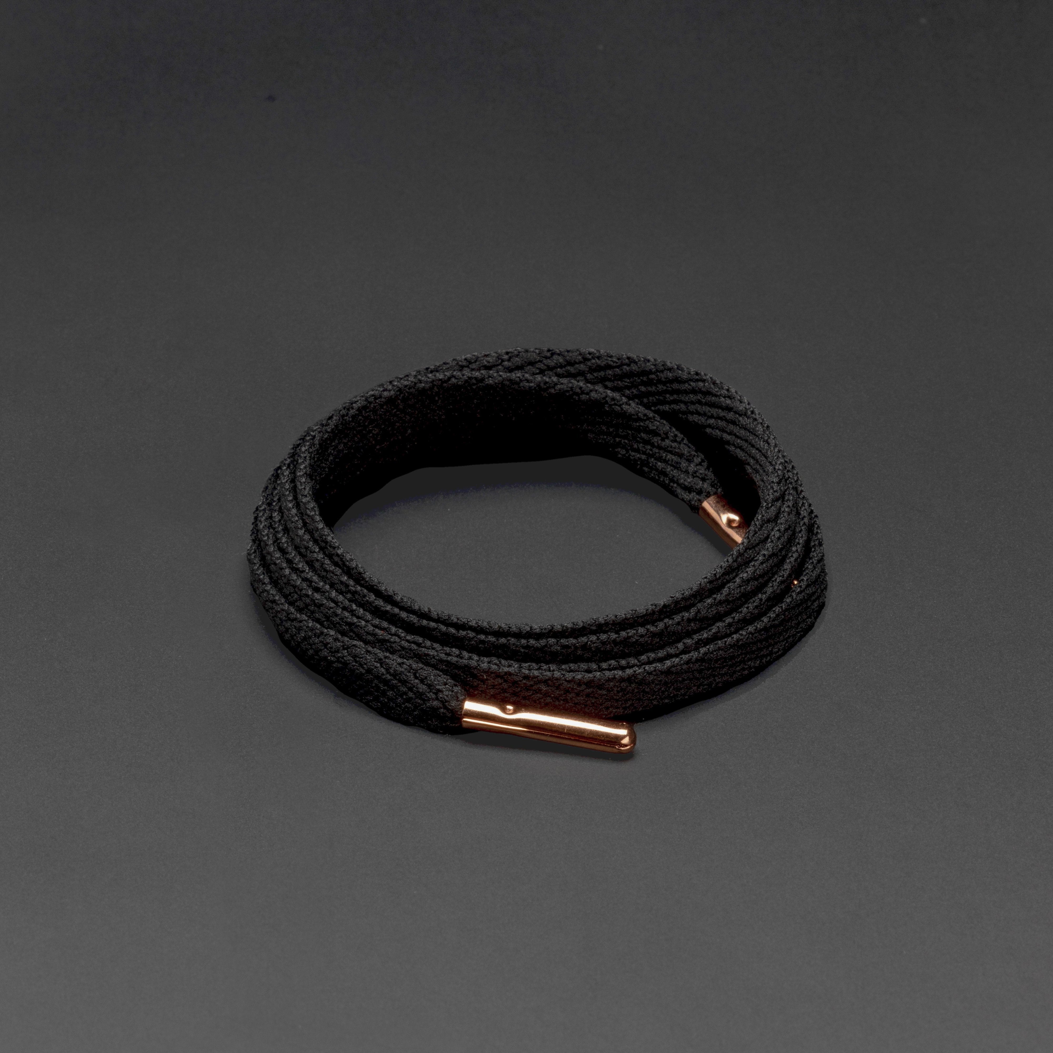 Smallies Metal Tip Shoelaces · Black with Rose Gold Tip