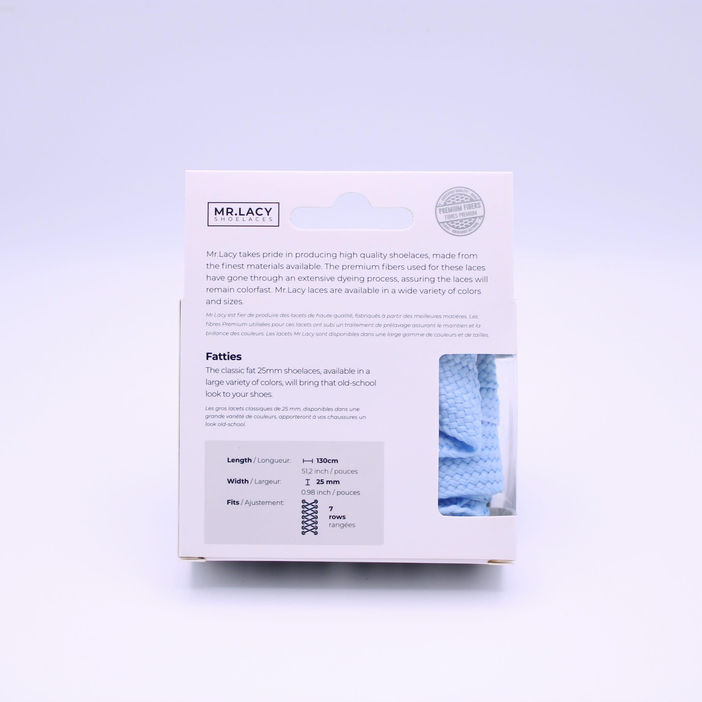 Fatties Shoelaces · Pastel Baby Blue