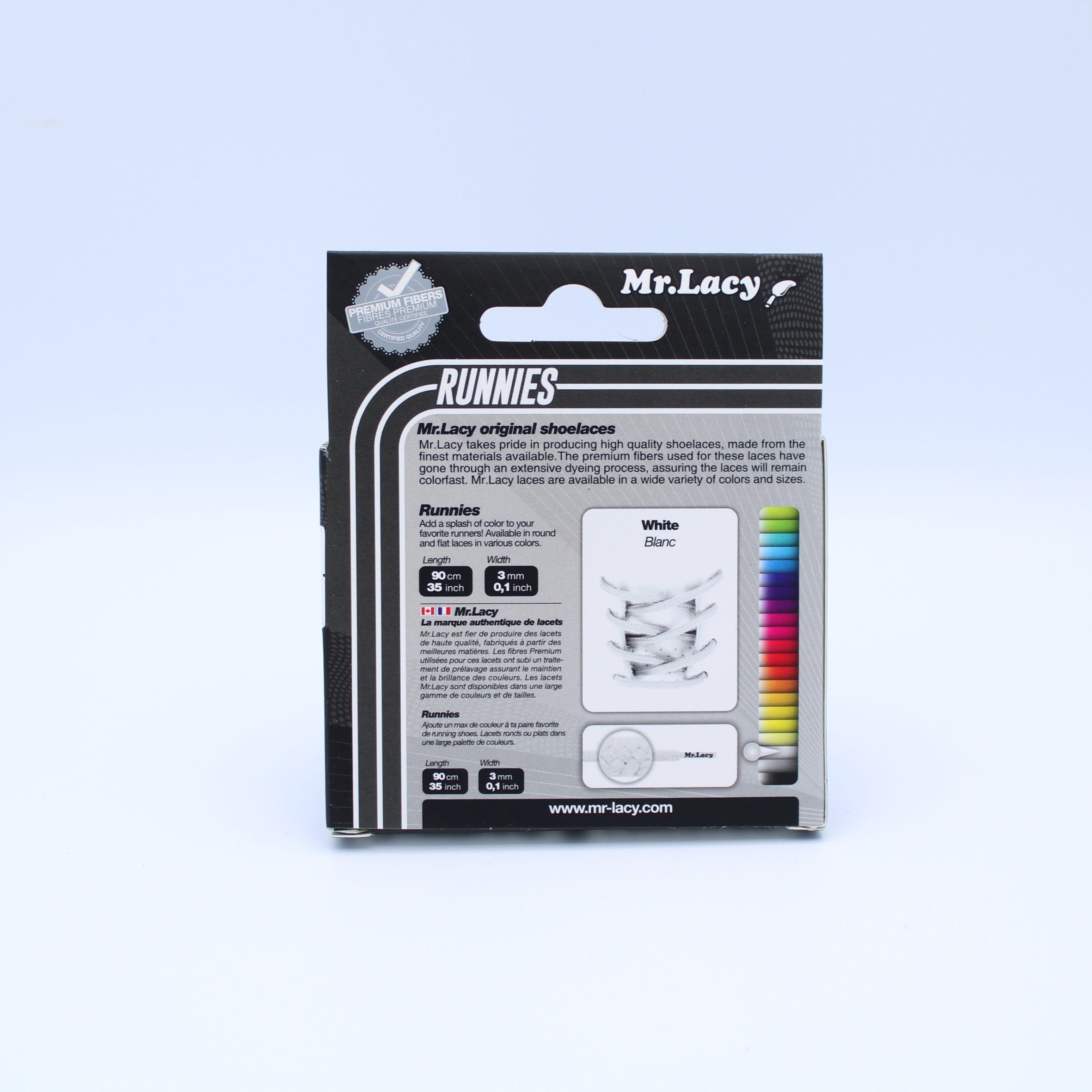 Runnies Round Shoelaces · White