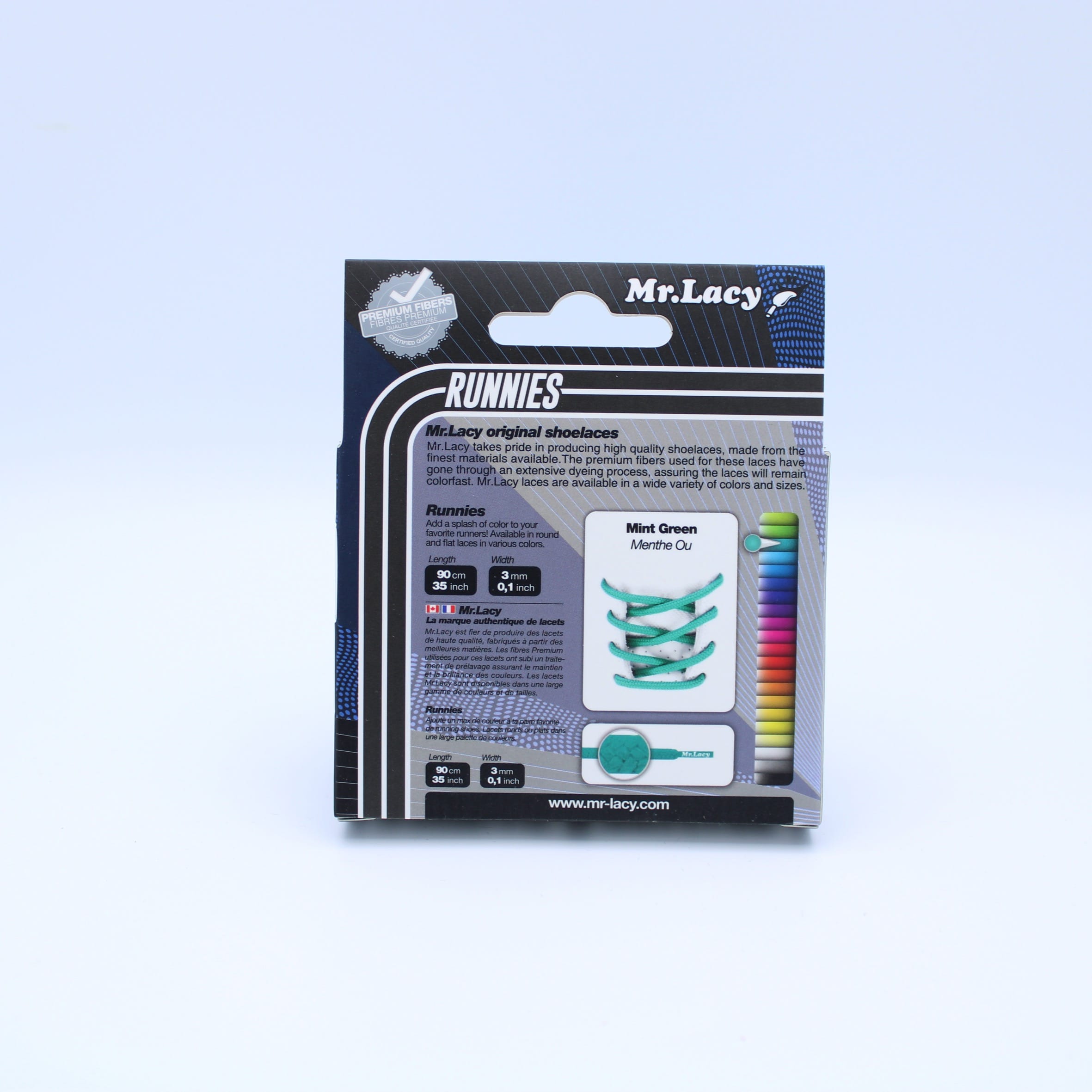 Runnies Round Shoelaces · Mint Green