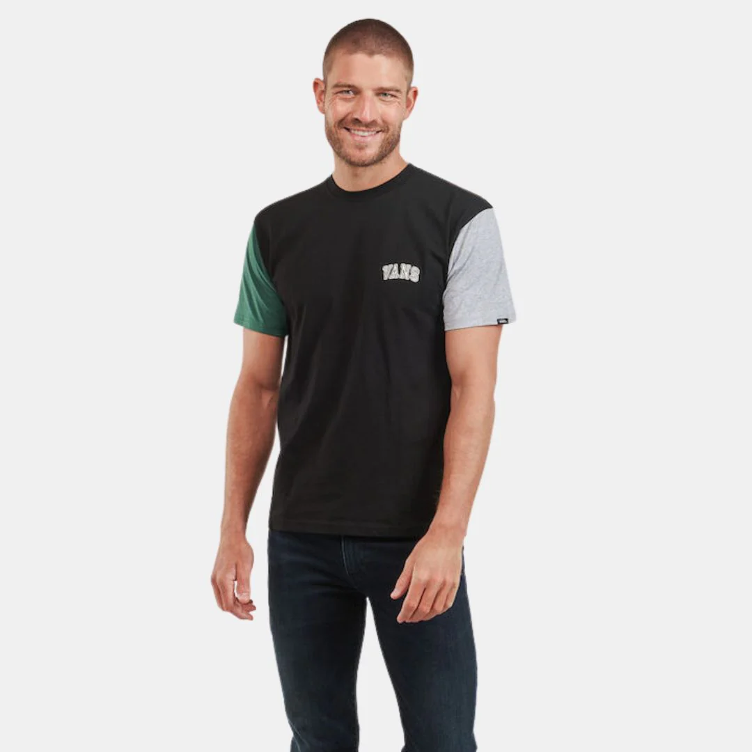 Vans Colorblock Varsity T-Shirt Black Bistro Green