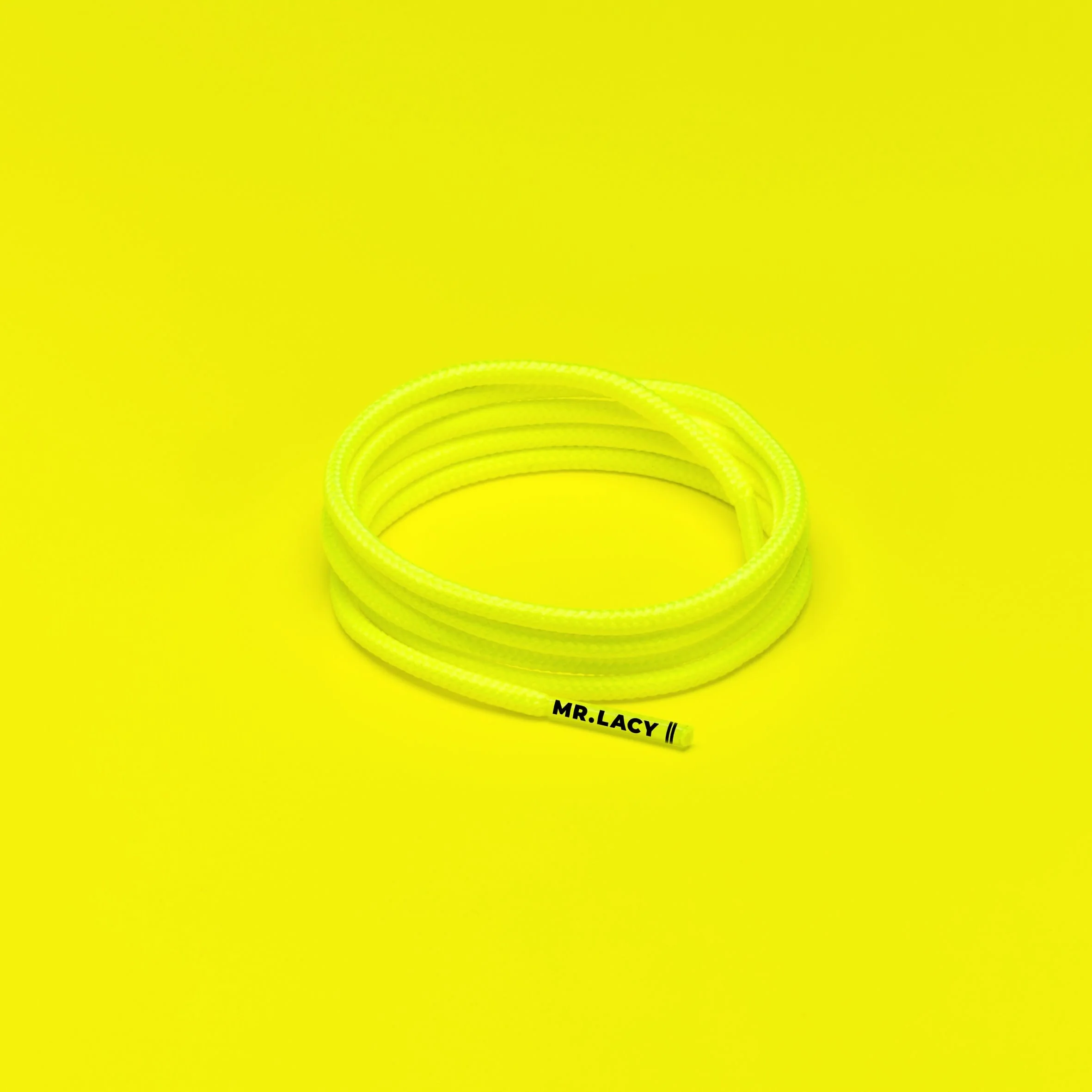 Runnies Round Shoelaces · Neon Lime Yellow