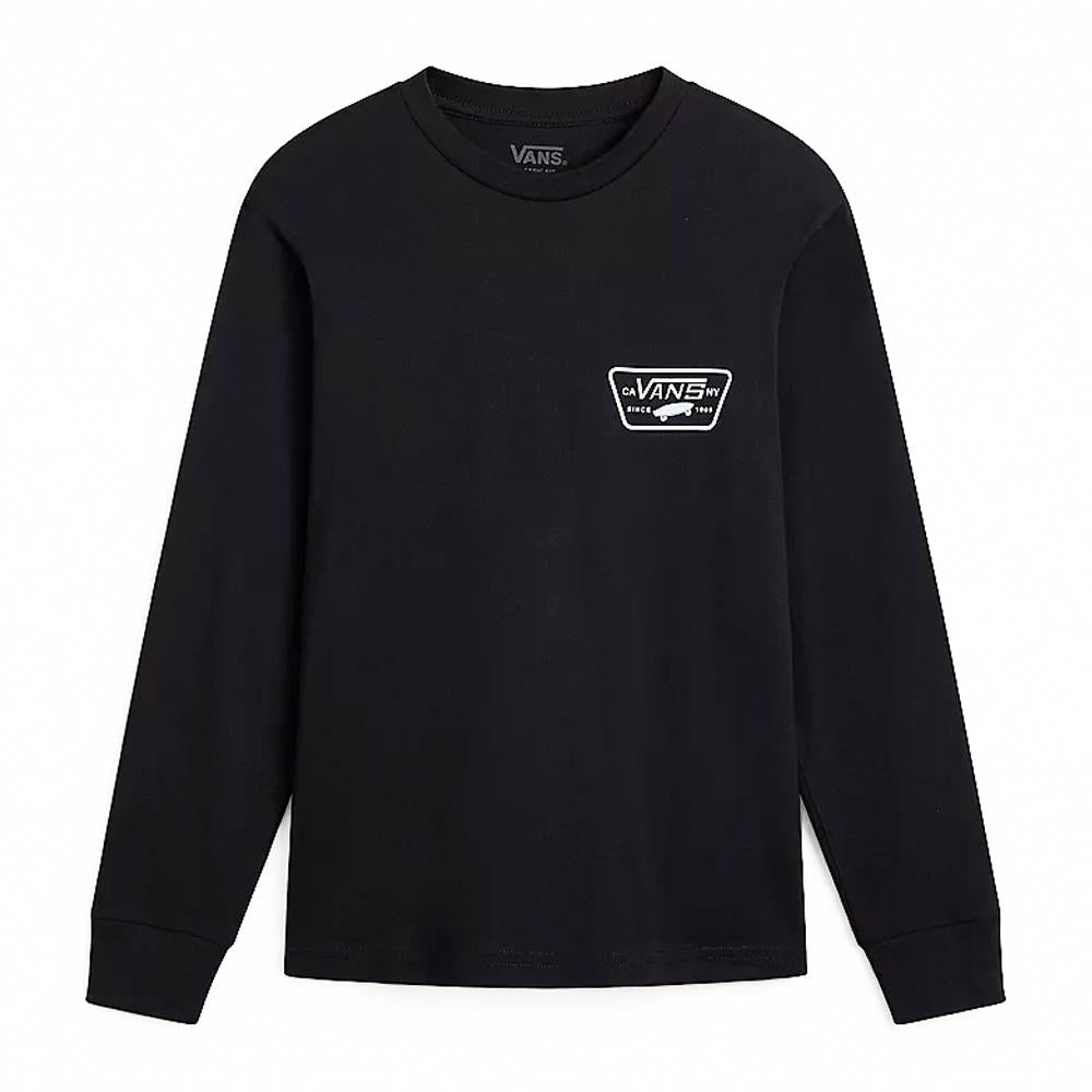 Vans Kids Full Patch Back Long Sleeve T-shirt - Black/White