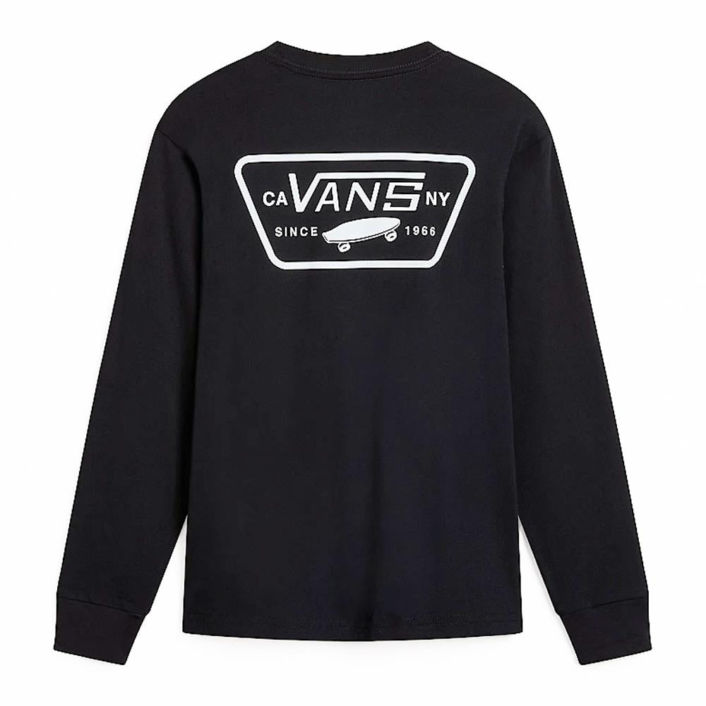 Vans Kids Full Patch Back Long Sleeve T-shirt - Black/White