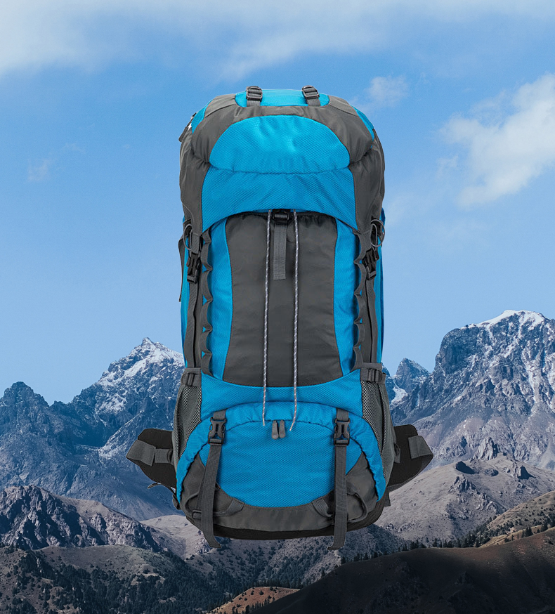 Outdoor-Rucksack 70L – Hellblau