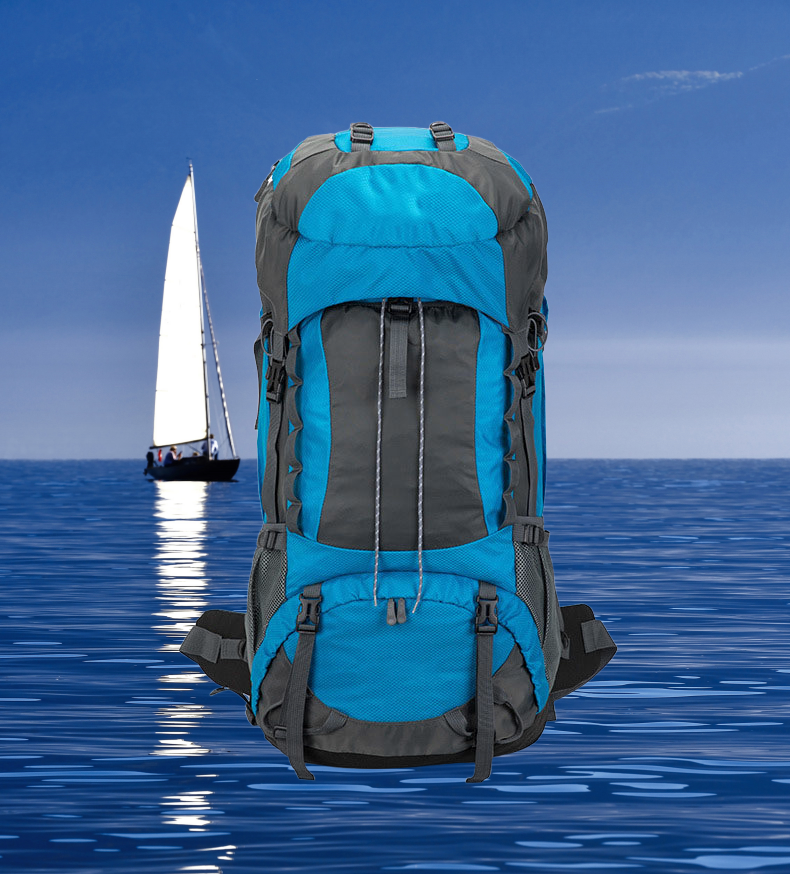 Outdoor-Rucksack 70L – Hellblau