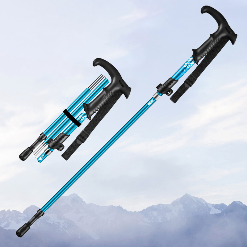 Ultraleichter Aluminium-Wanderstock – Blau