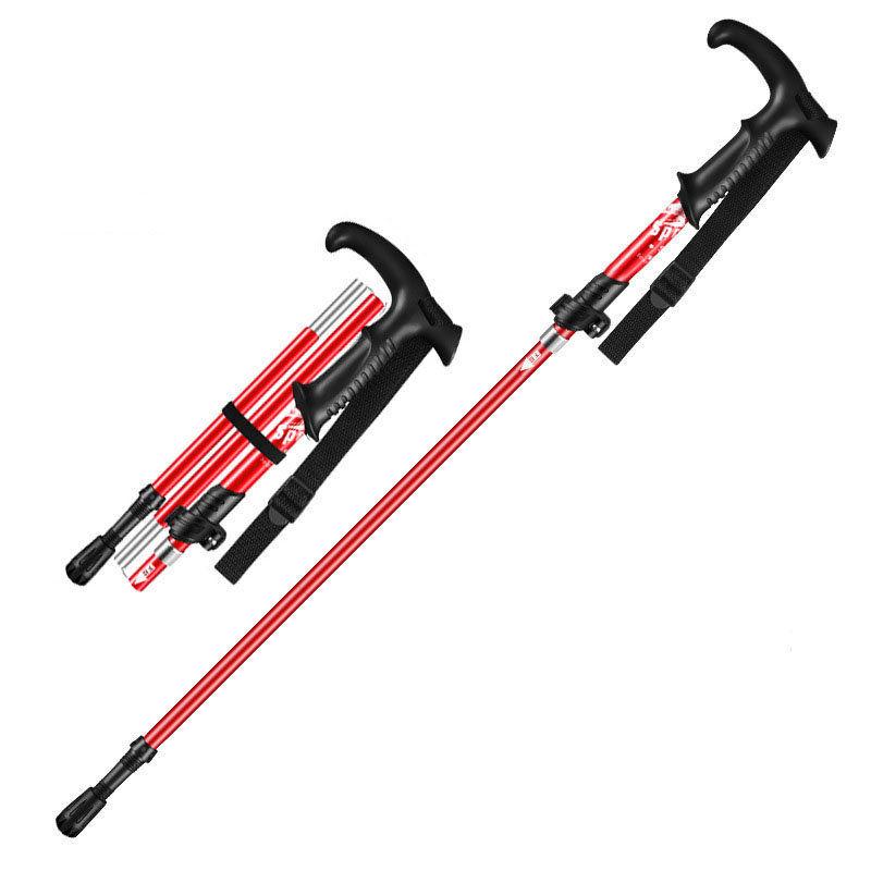 Ultraleichter Aluminium-Wanderstock – Rot