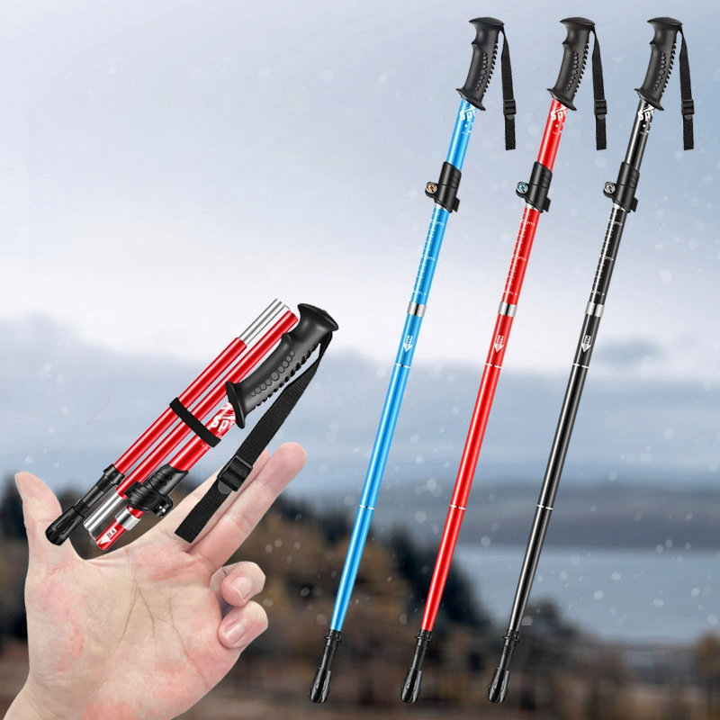 Ultraleichter Aluminium-Wanderstock – Schwarz