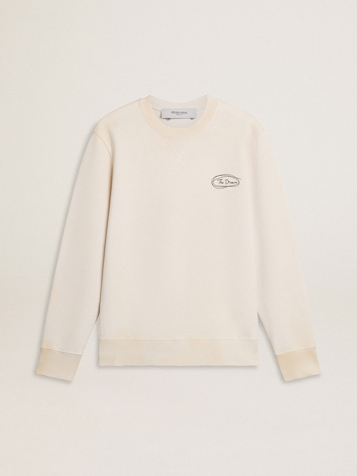 Women's sweatshirt in worn white with print