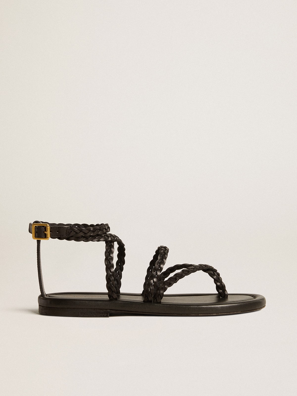 Women's Penelope flat sandals in black leather