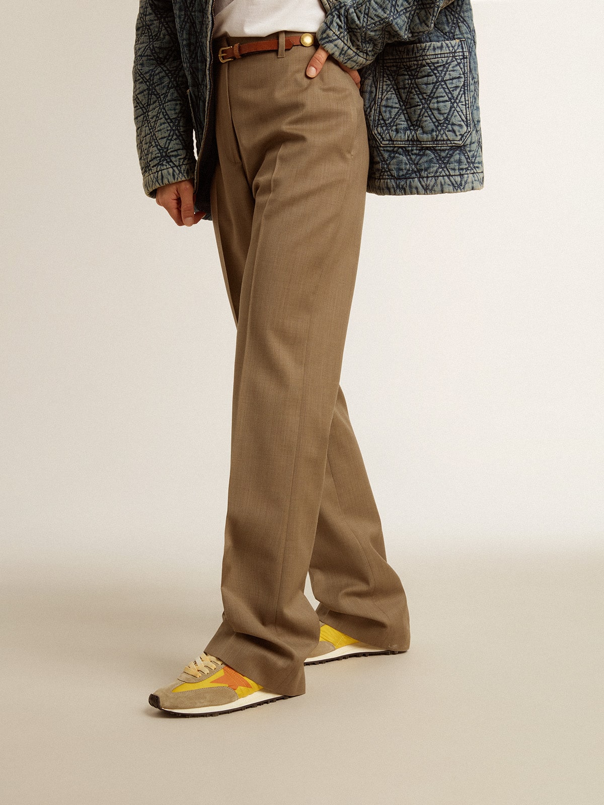 Women’s Marathon with yellow nylon upper and orange star