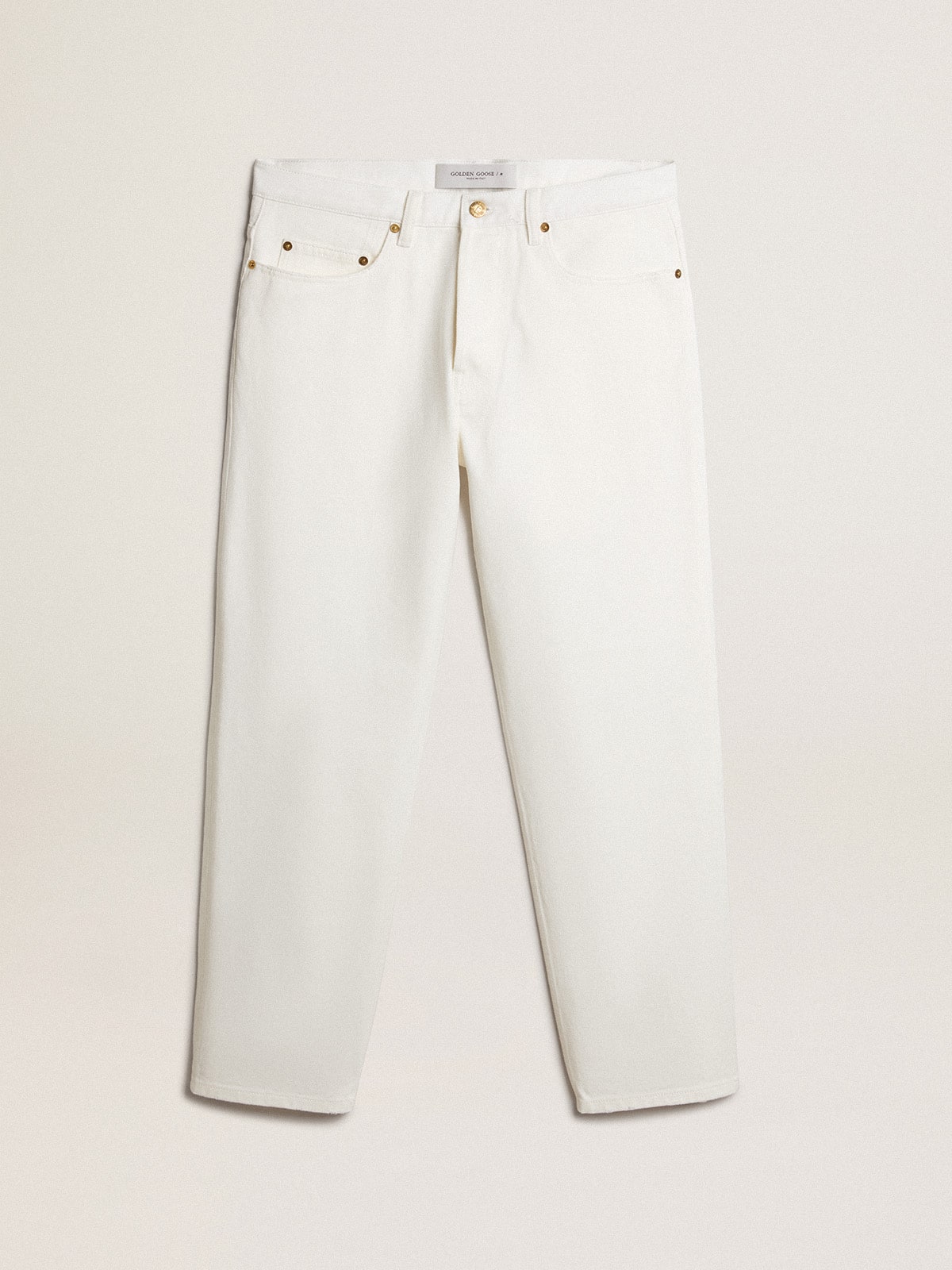 Men's white denim pants