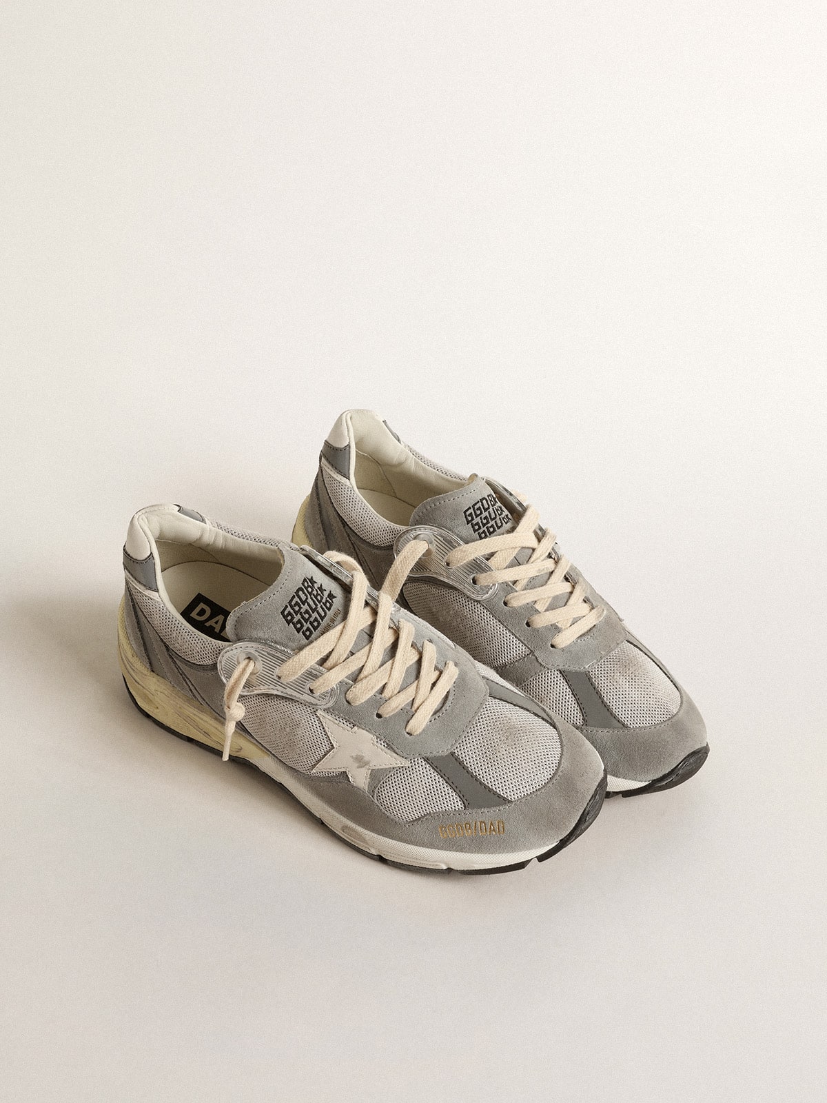 Women's Dad-Star in suede and silver mesh with white leather star and heel tab