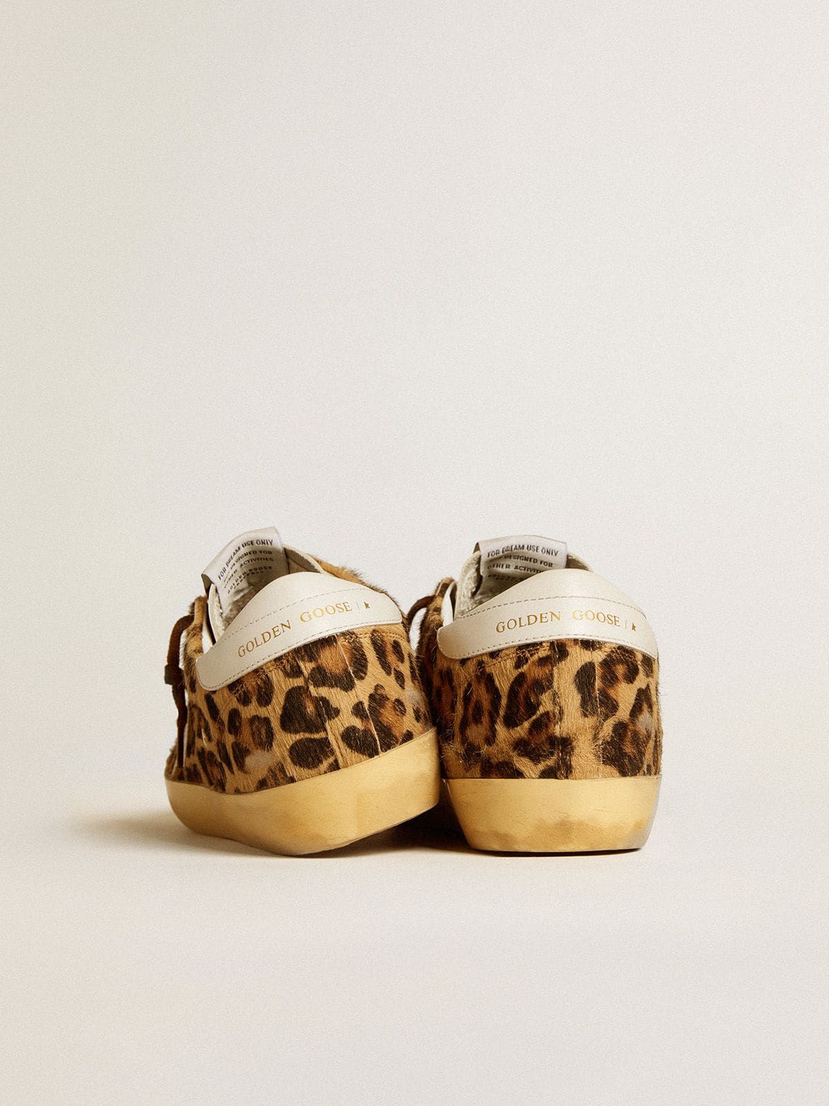 Women’s Super-Star LTD in leopard-print pony skin with leather star and heel tab