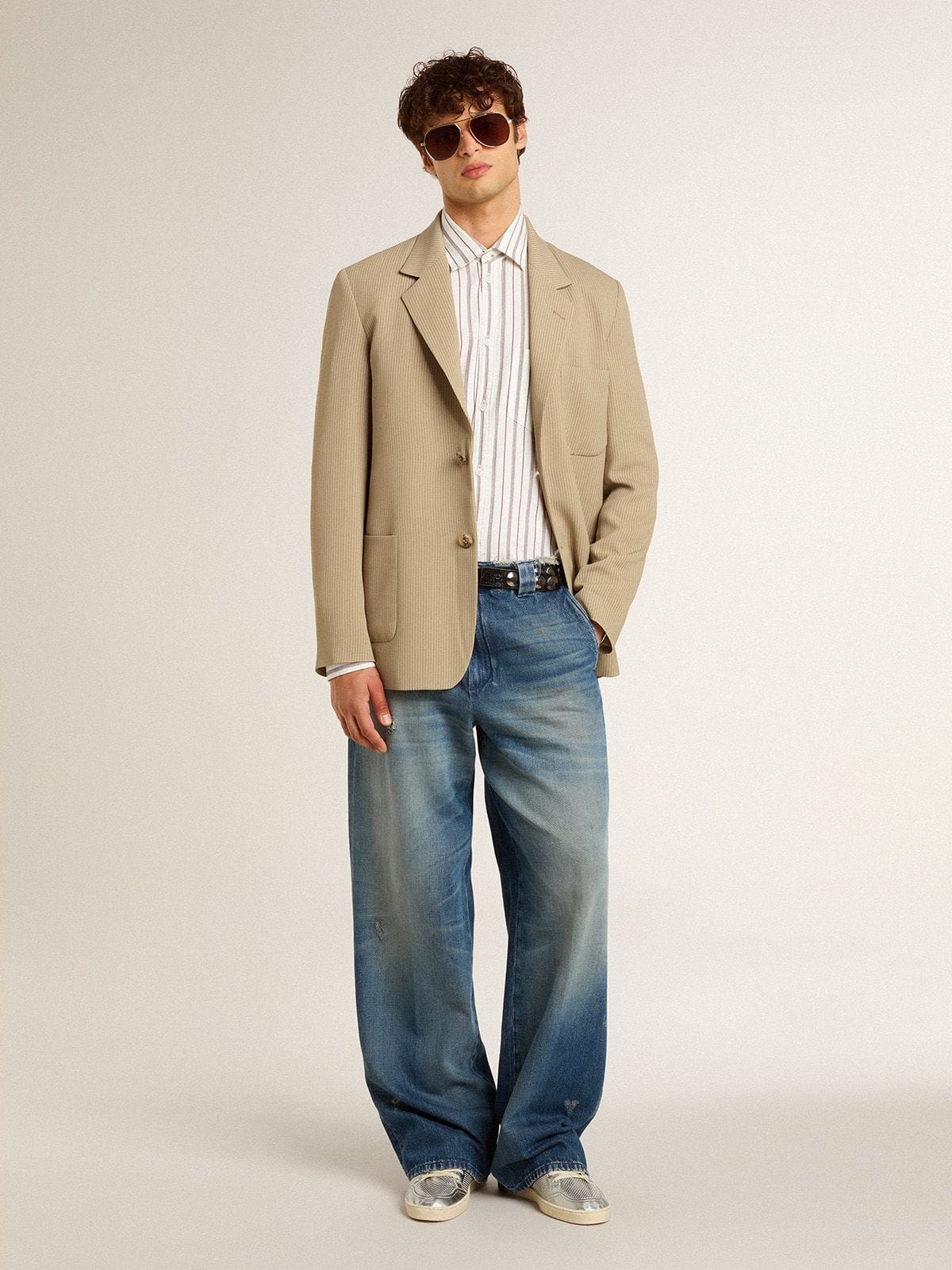 Bio-based Ball Star in metallic silver with silver star and red heel tab