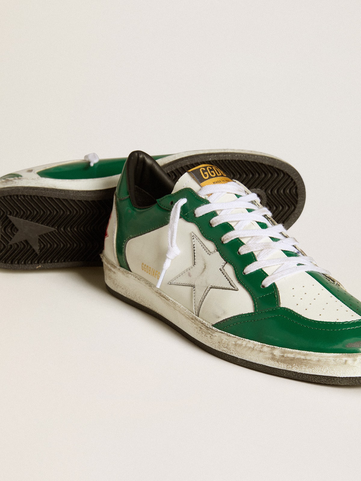 Men's Ball Star LAB in green and white leather with silver star