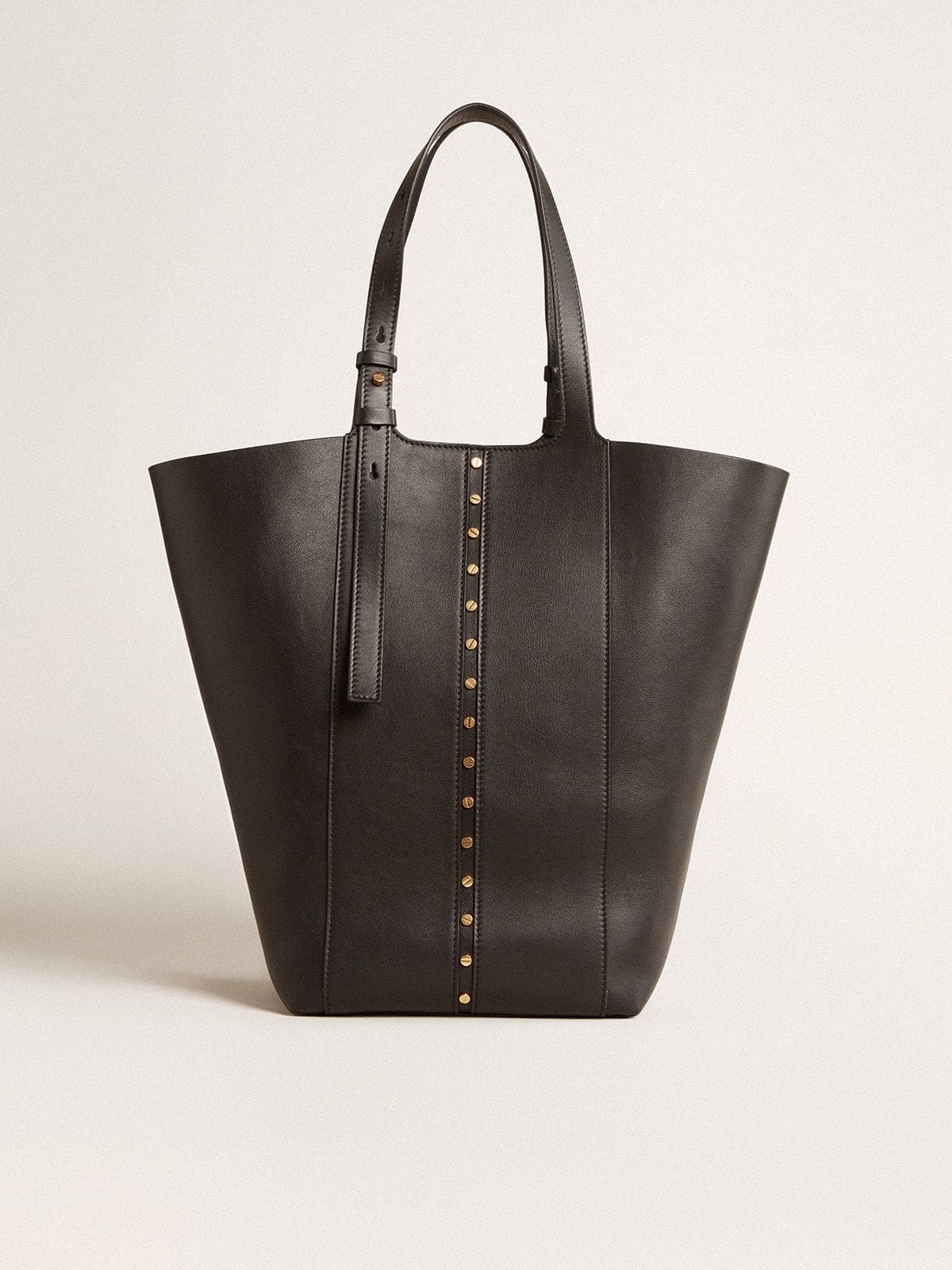 24/7 Bag North South in black leather with adjustable handles