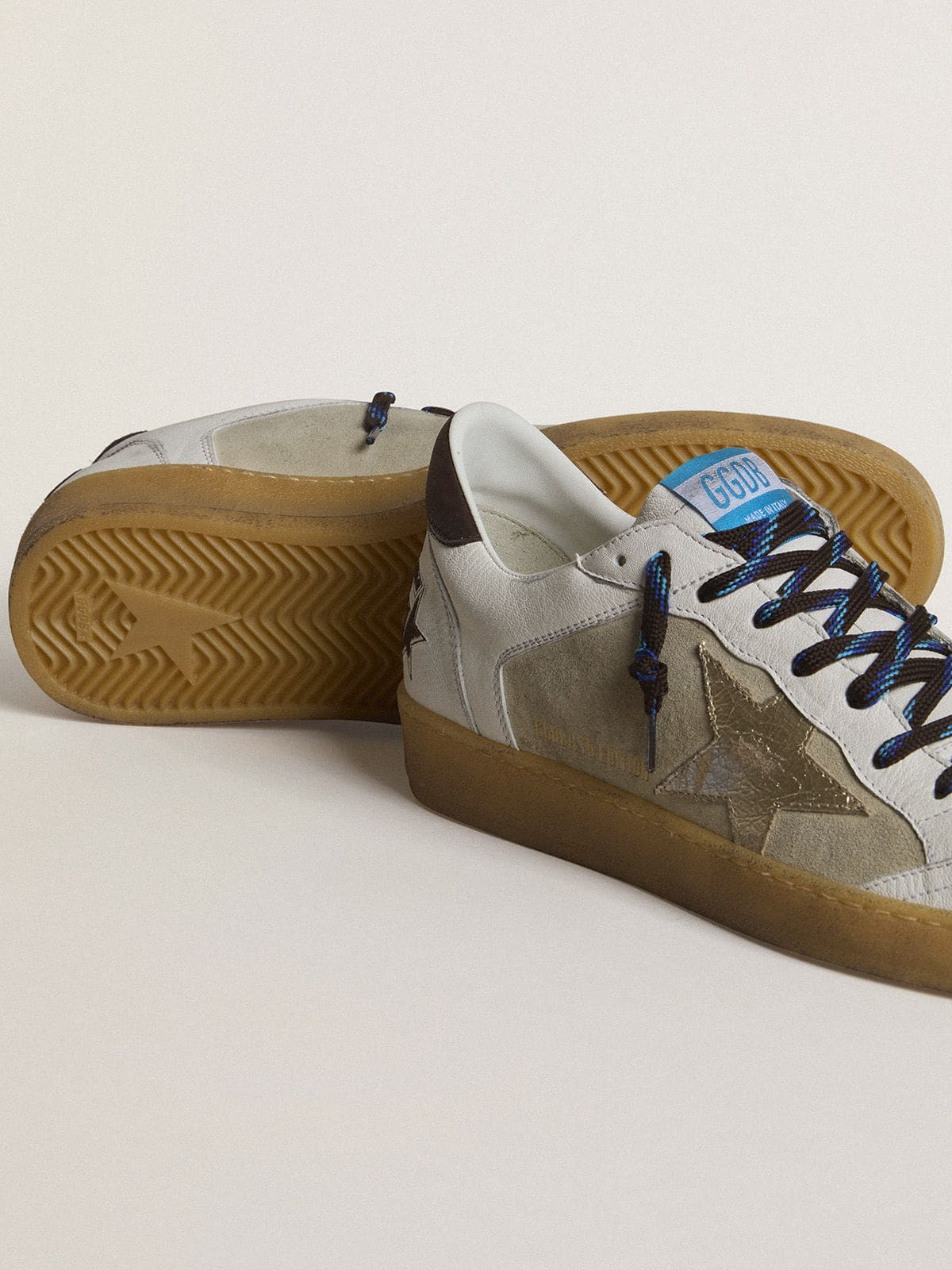 Ball Star LTD with foiled crackle leather star and brown leather heel tab