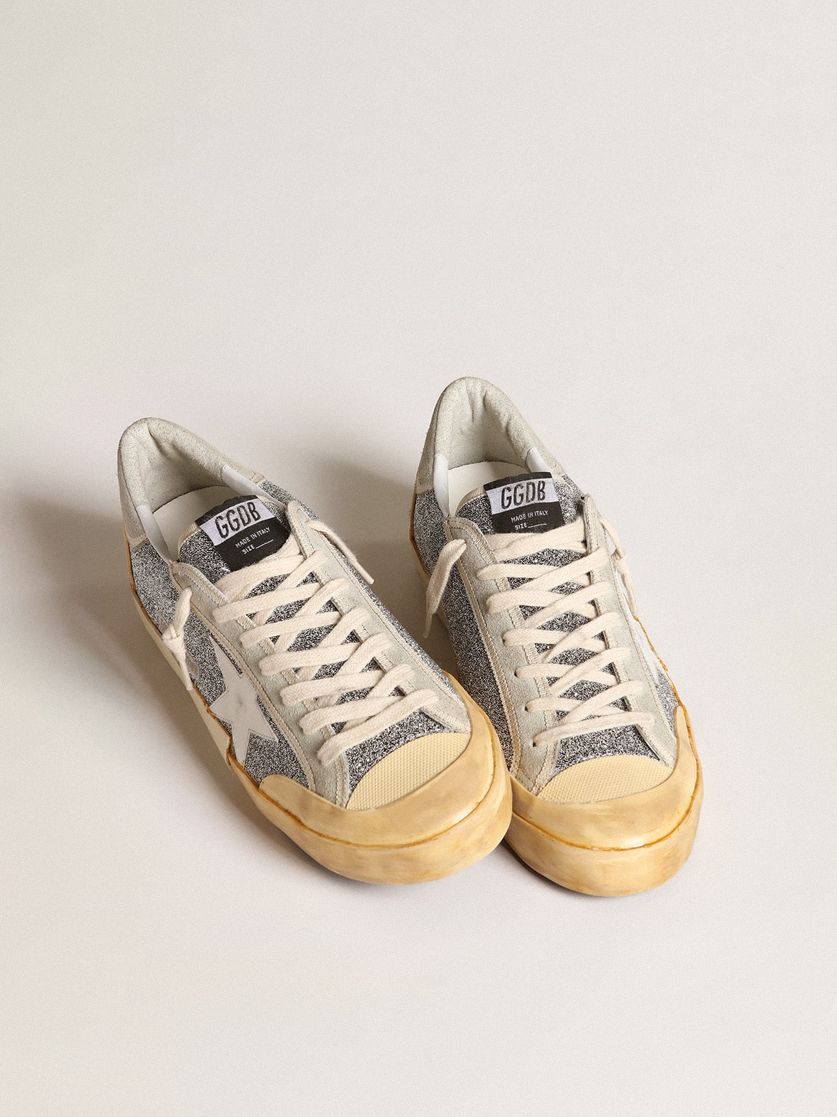 Men’s Super-Star LAB with white star and Swarovski glitter upper